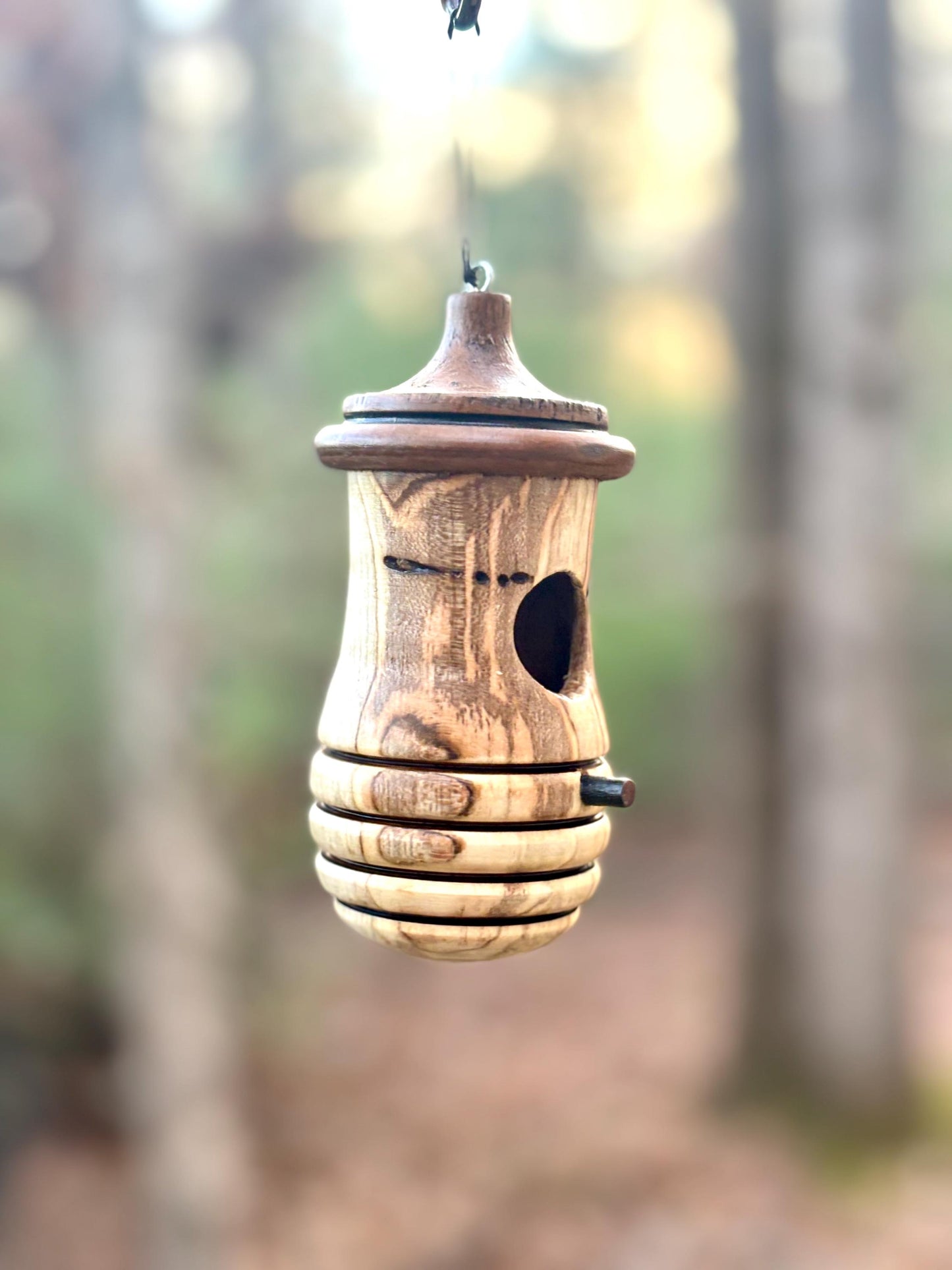 Ambrosia Maple OOAK Hummingbird House Natural, one of a kind, Ready to Ship, Christmas Gift for bird lovers, Birdhouse for outdoors