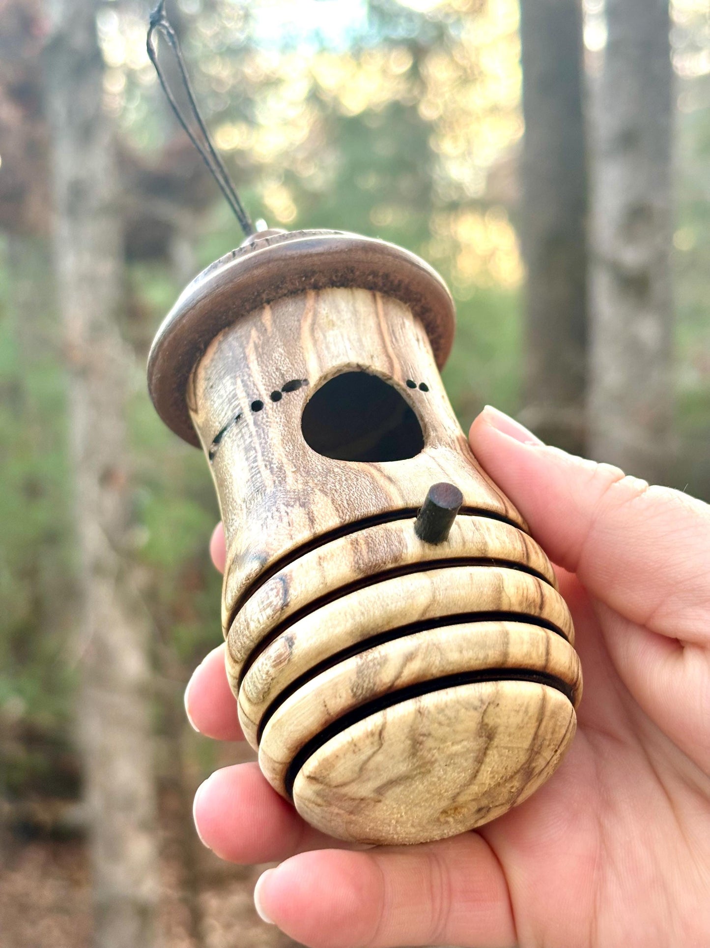 Ambrosia Maple OOAK Hummingbird House Natural, one of a kind, Ready to Ship, Christmas Gift for bird lovers, Birdhouse for outdoors