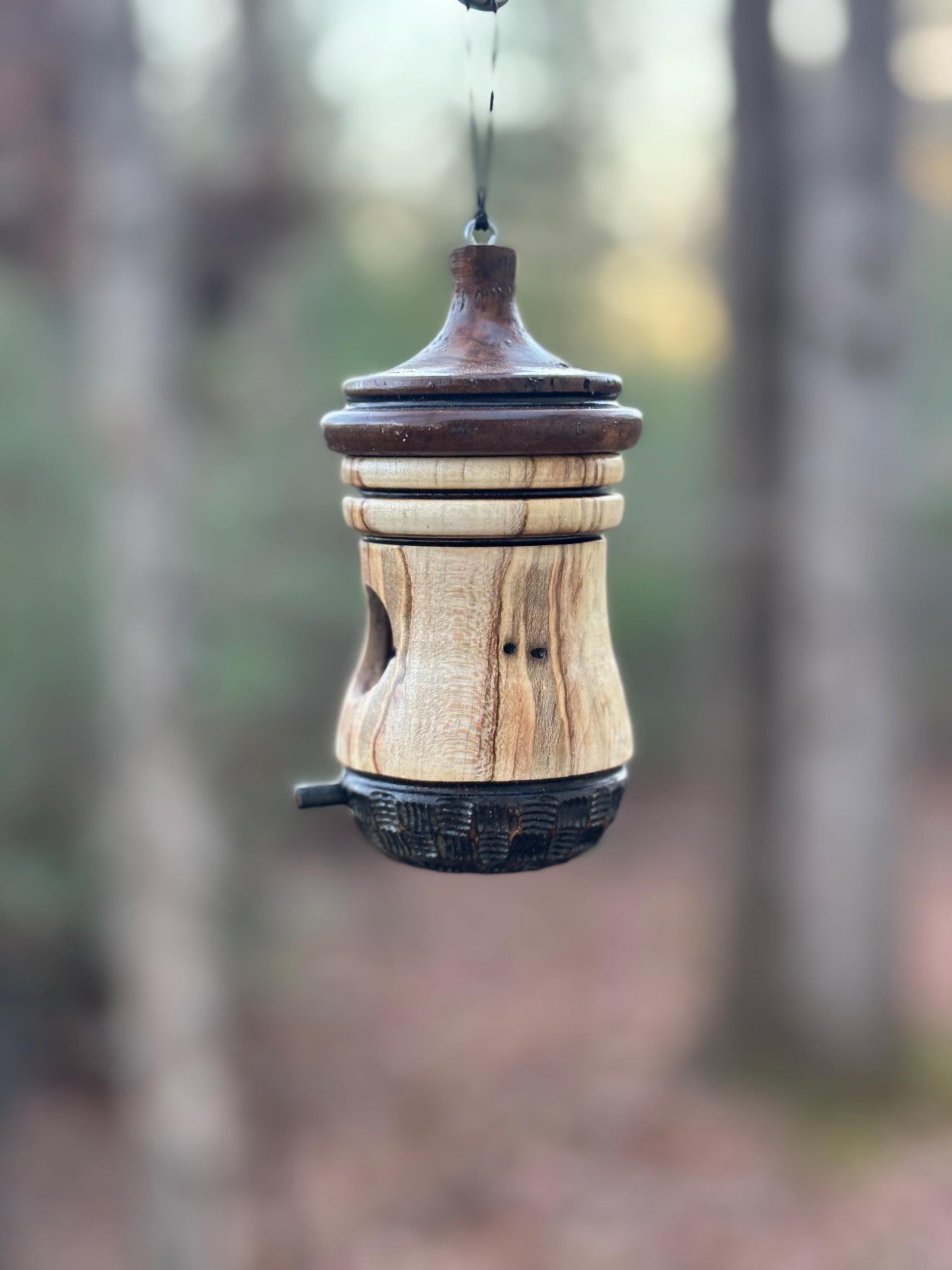 Unique Hummingbird Birdhouse, Handmade from Ambrosia Maple, Small Bird Nester, For Indoor or Outdoor Use, Perfect Christmas Gift for Birders