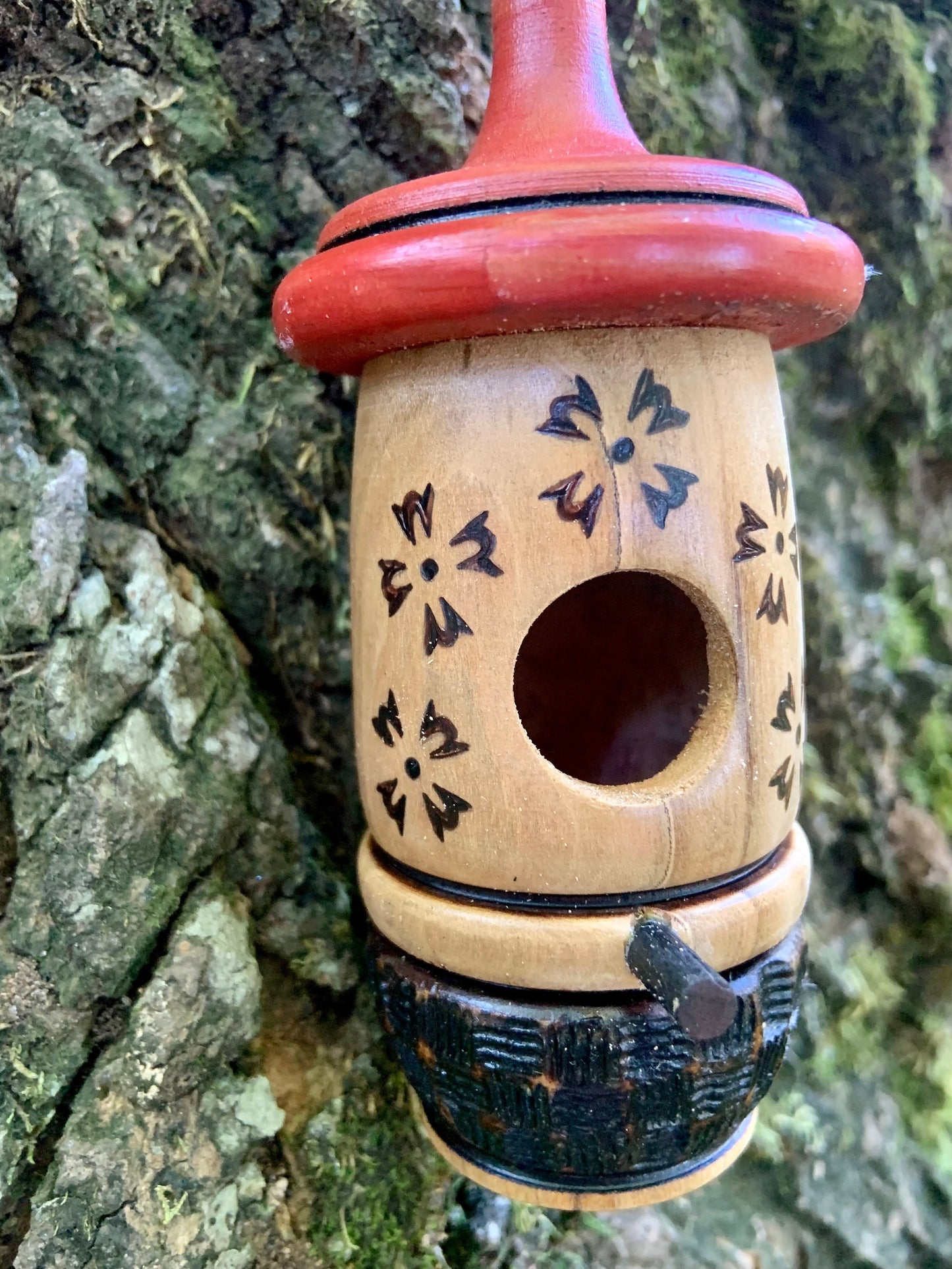 Hummingbird House, Flower Art, Handmade Wooden Birdhouse for Indoor/Outdoor Use, Bird Lovers Gift, Christmas Gift for Men
