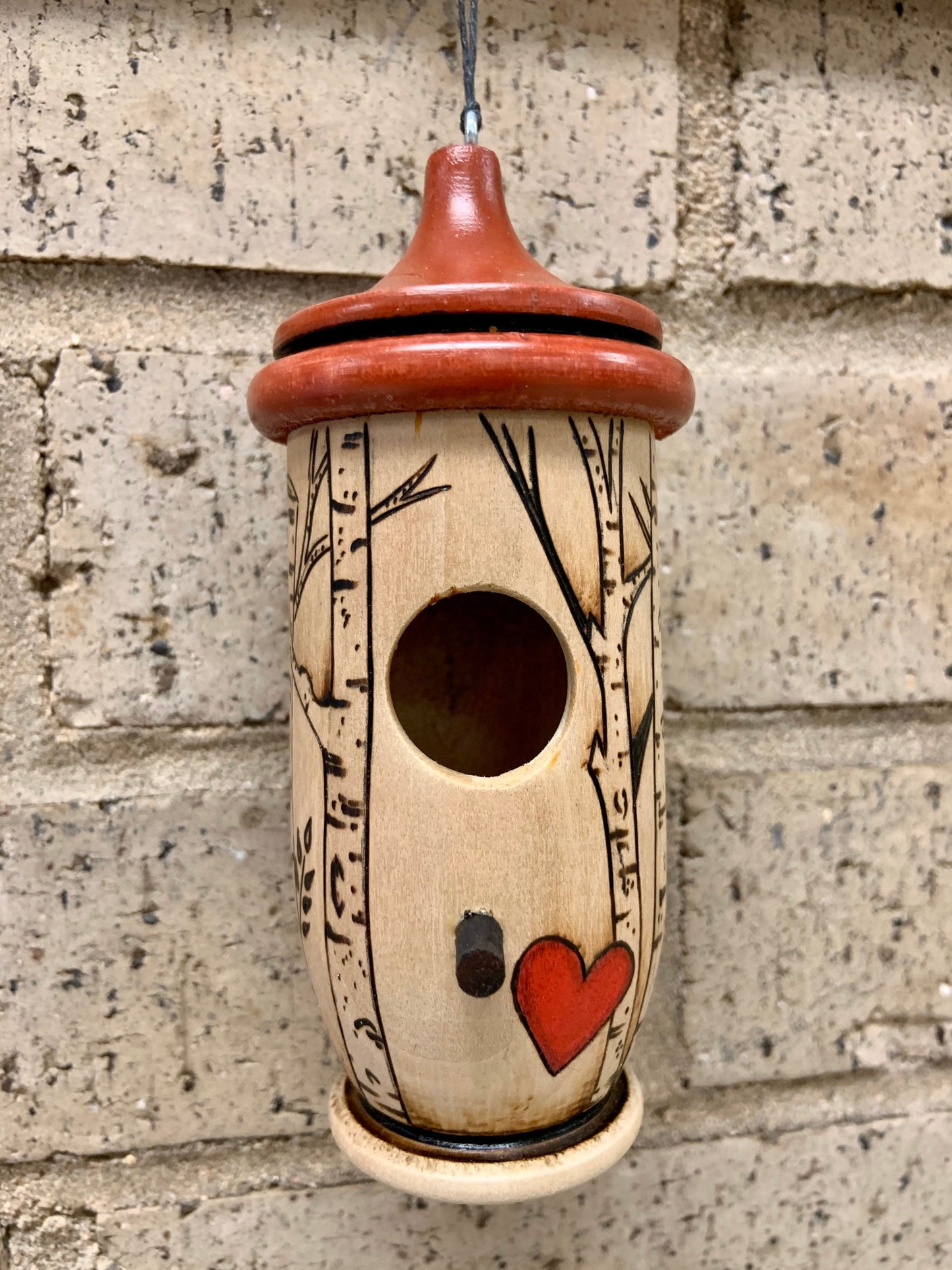 Birch Tree Design Hummingbird House/Nester for Nature Lovers. Unique and Customizable Gift