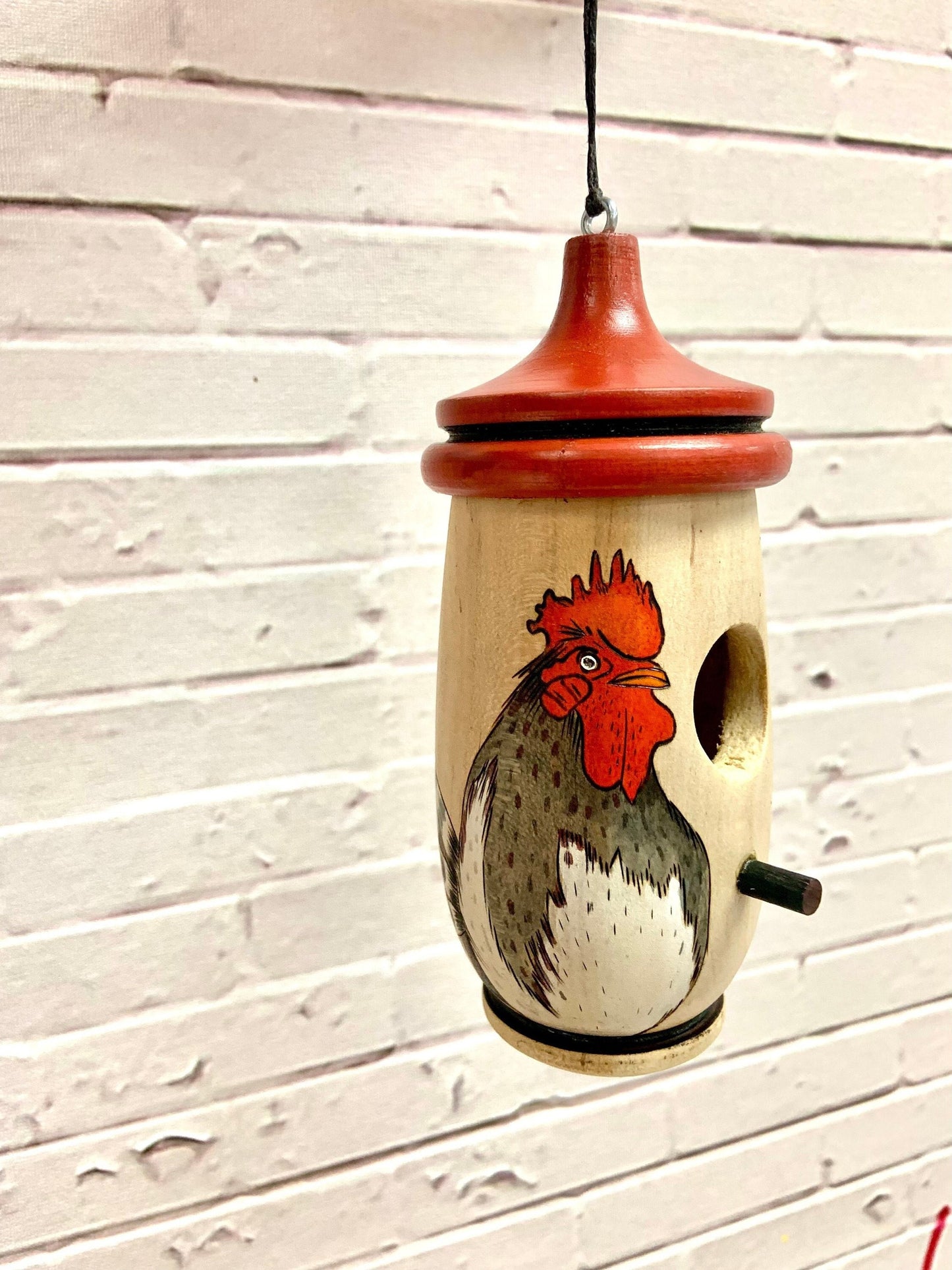 Hummingbird House, Rooster Chicken Art, Handmade Wooden Birdhouse for Indoor/Outdoor Use, Bird Lovers Gift, Christmas Gift for Farmers