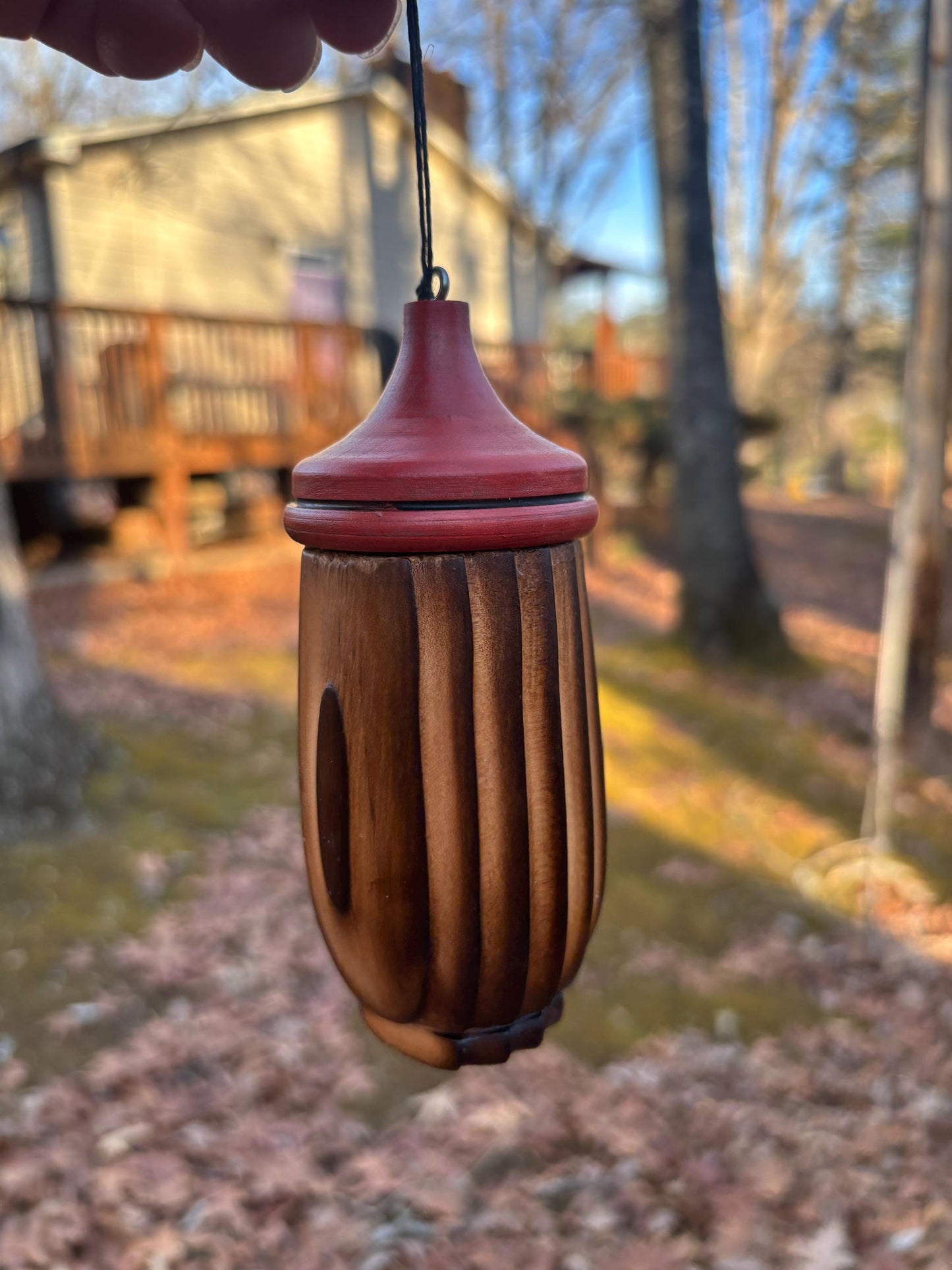 Shou Sugi Ban style Handmade Hummingbird Birdhouse for Indoor or Outdoor Use, Garden Art
