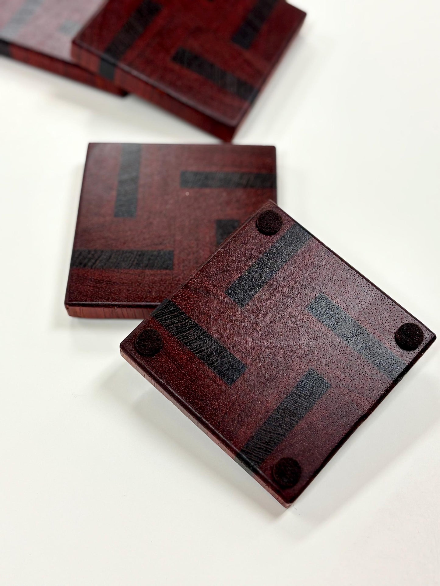 Exotic Wood Drink Coasters, Set of 4, Housewarming Gift, Barware