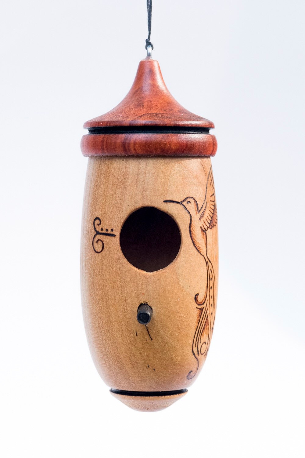 Hummingbird House, Handmade Wooden Birdhouse for Indoor/Outdoor Use, Ambrosia Maple Artisan Bird Lovers Gift, Christmas Gift for Everyone