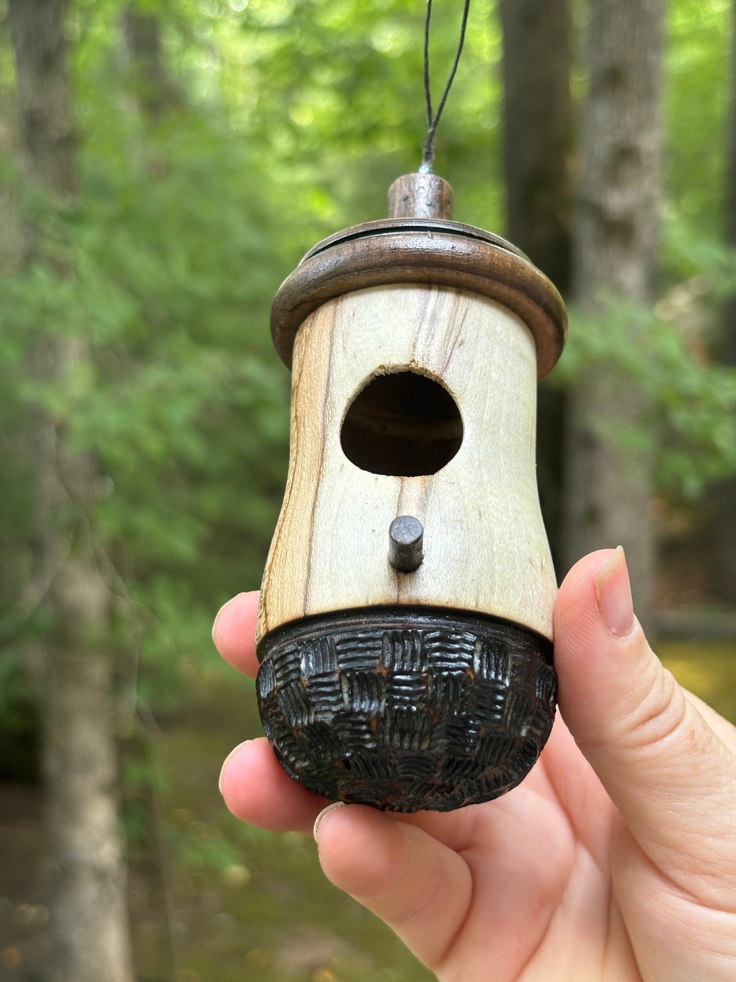 Ambrosia Maple OOAK Hummingbird House Natural, one of a kind, gift for someone who has everything