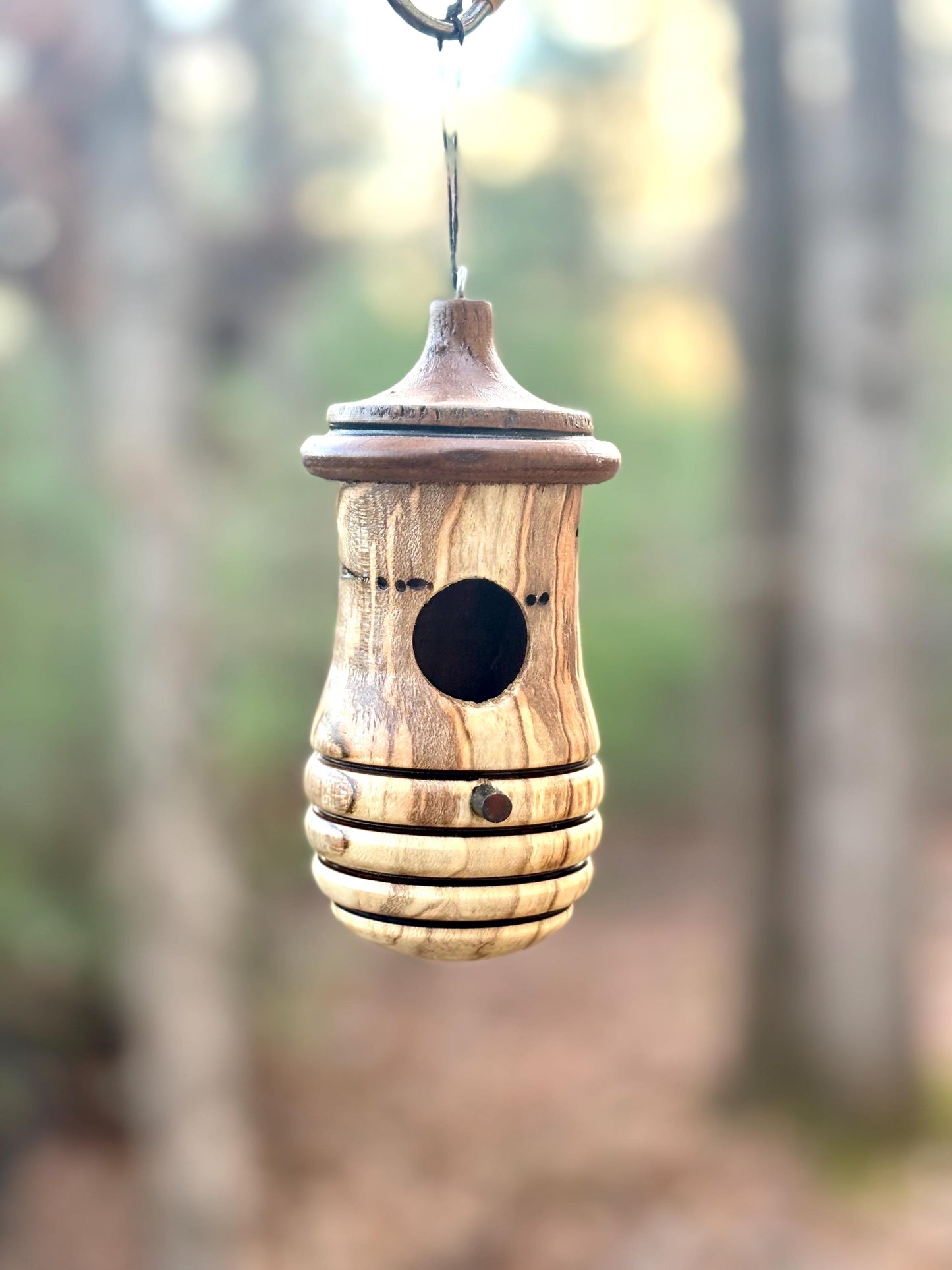 Ambrosia Maple OOAK Hummingbird House Natural, one of a kind, Ready to Ship, Christmas Gift for bird lovers, Birdhouse for outdoors