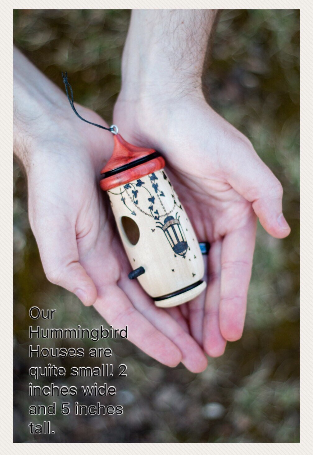 Hummingbird House, Lightbulb Art, Handmade Wooden Birdhouse for Indoor/Outdoor Use, Bird Lovers Gift, Christmas Gift for Mom and Grandma