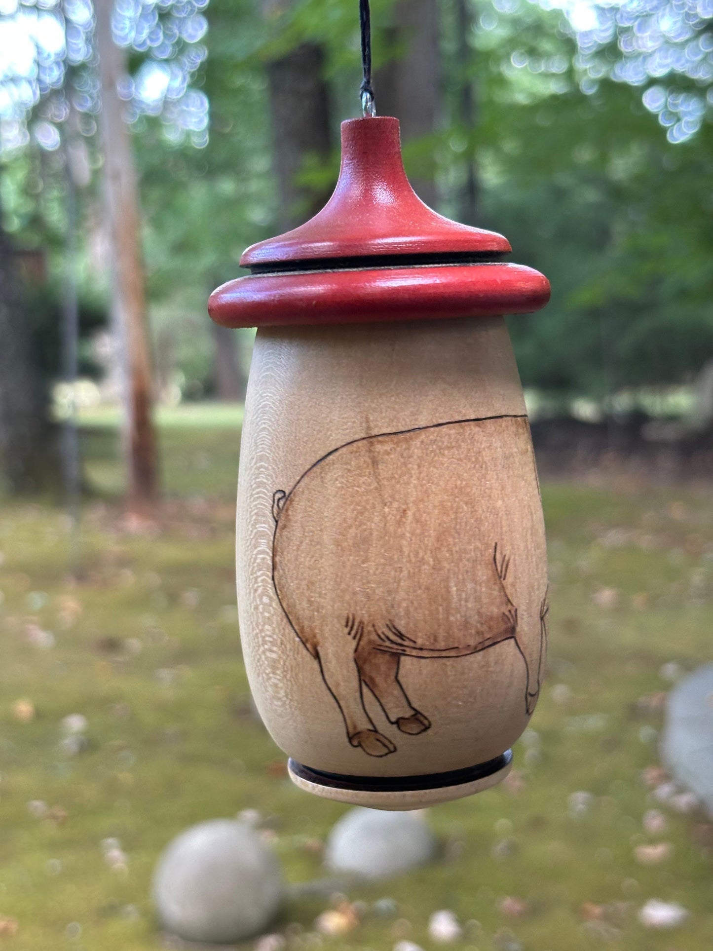 Hummingbird House, Pig Farmer Art, Handmade Wooden Birdhouse for Indoor/Outdoor Use, Bird Lovers Gift, Christmas Gift for Pig Lovers, Farmer