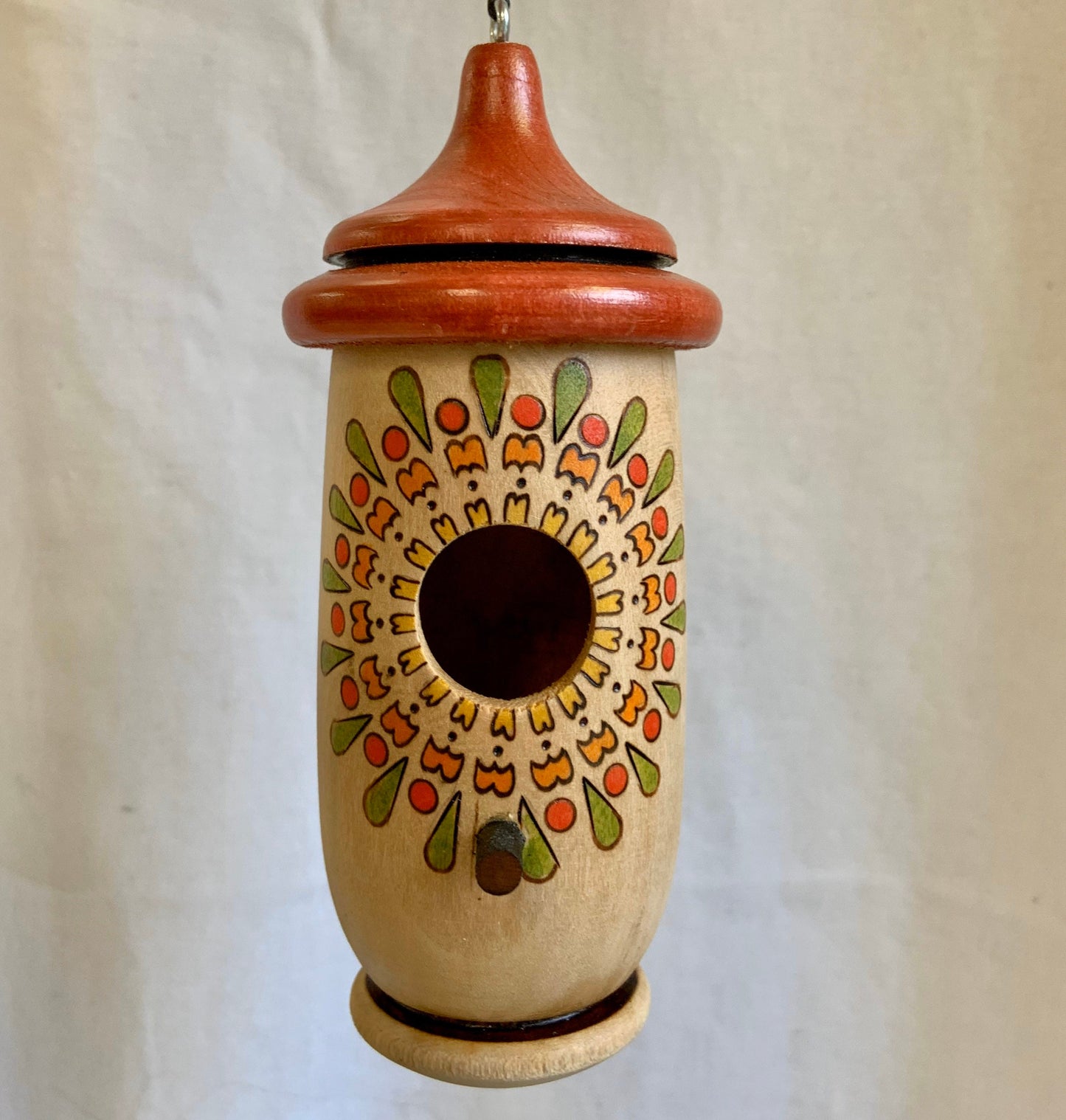 Mandala Wood-Burned Handmade Hummingbird House, Zen Decor