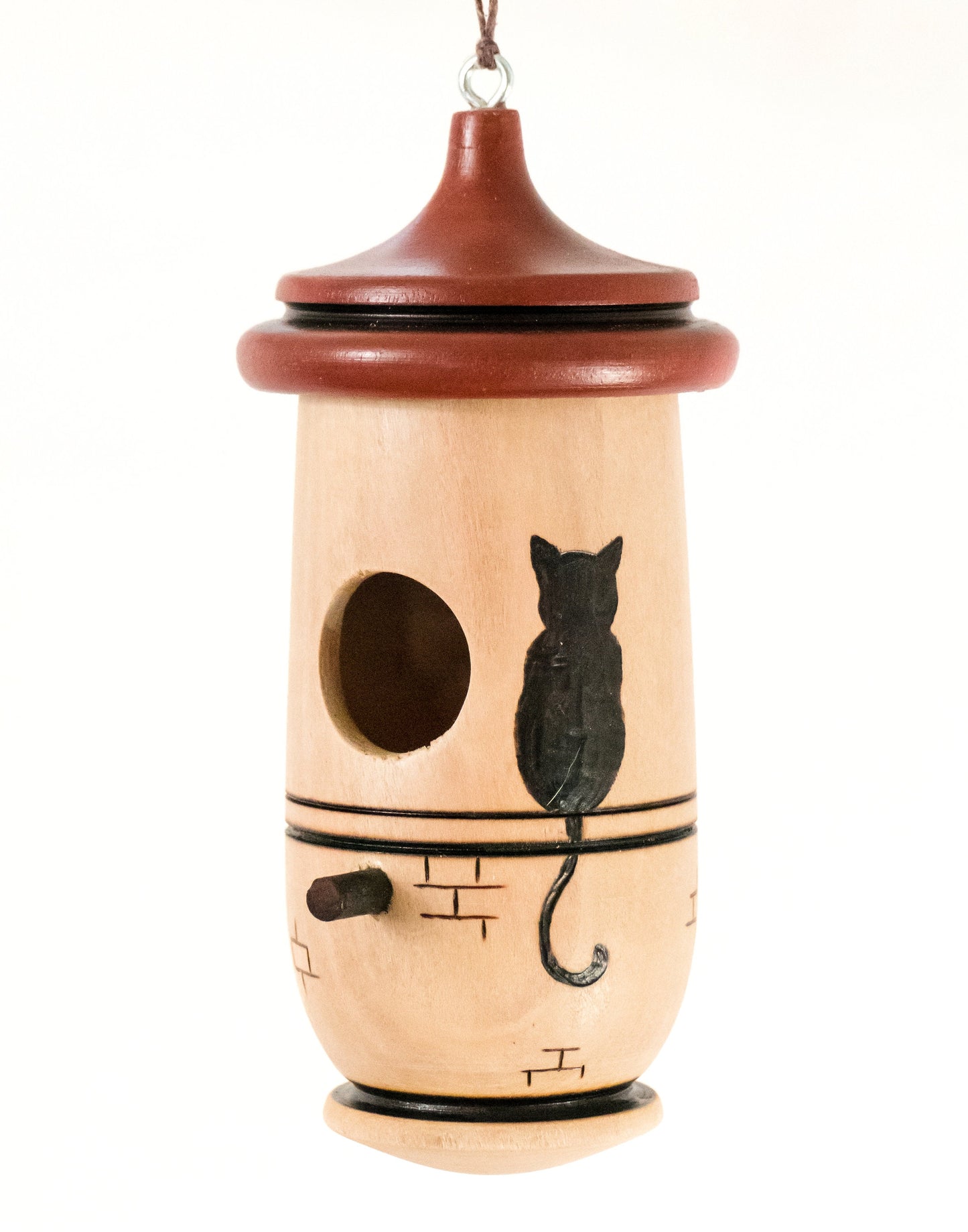 Hummingbird House, Le Cat, Handmade Wooden Birdhouse for Indoor/Outdoor Use, Cat Art, Bird Lovers Gift
