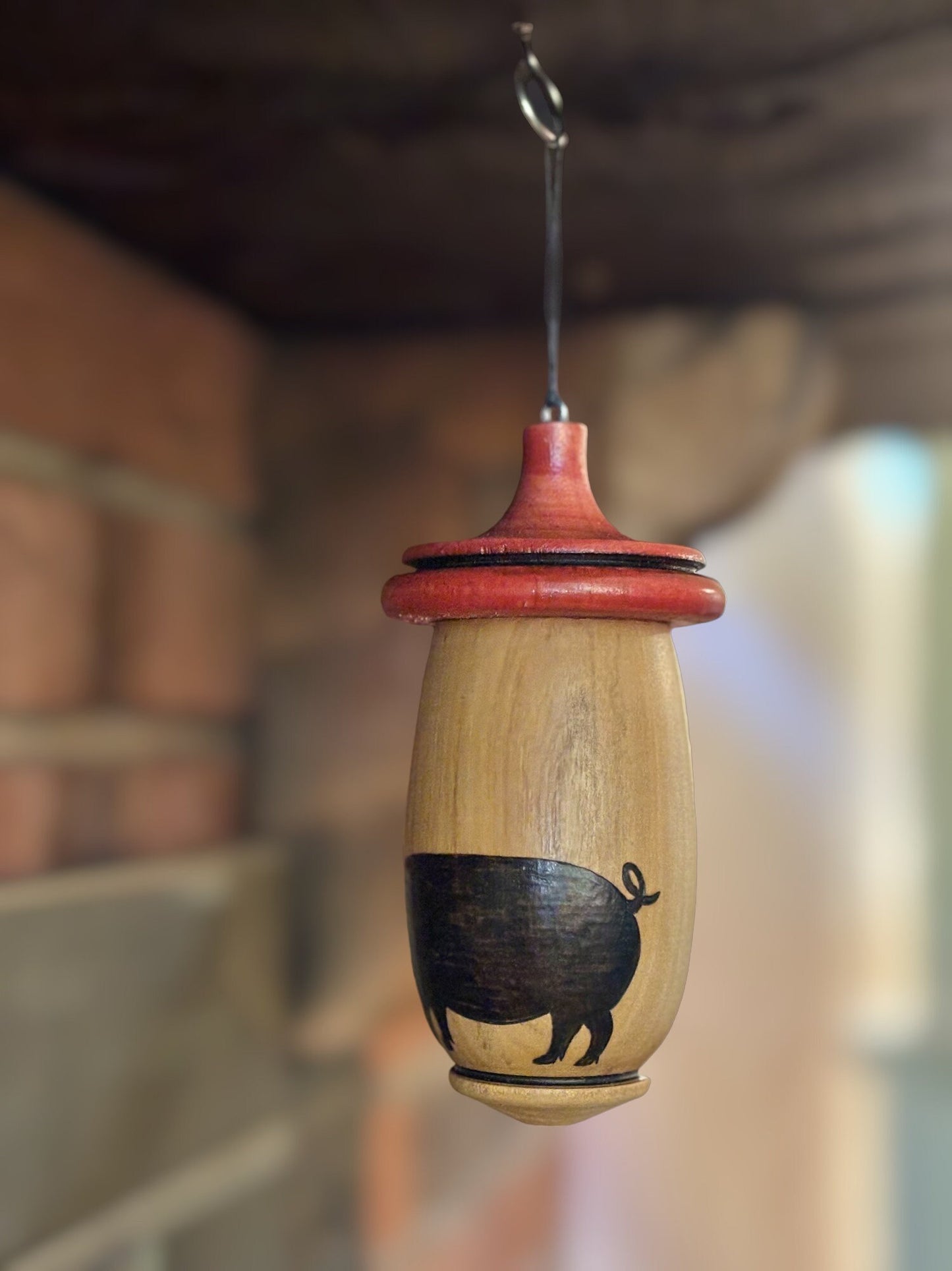 Handmade Cherry Wood Hummingbird House: Pig Farmer Art