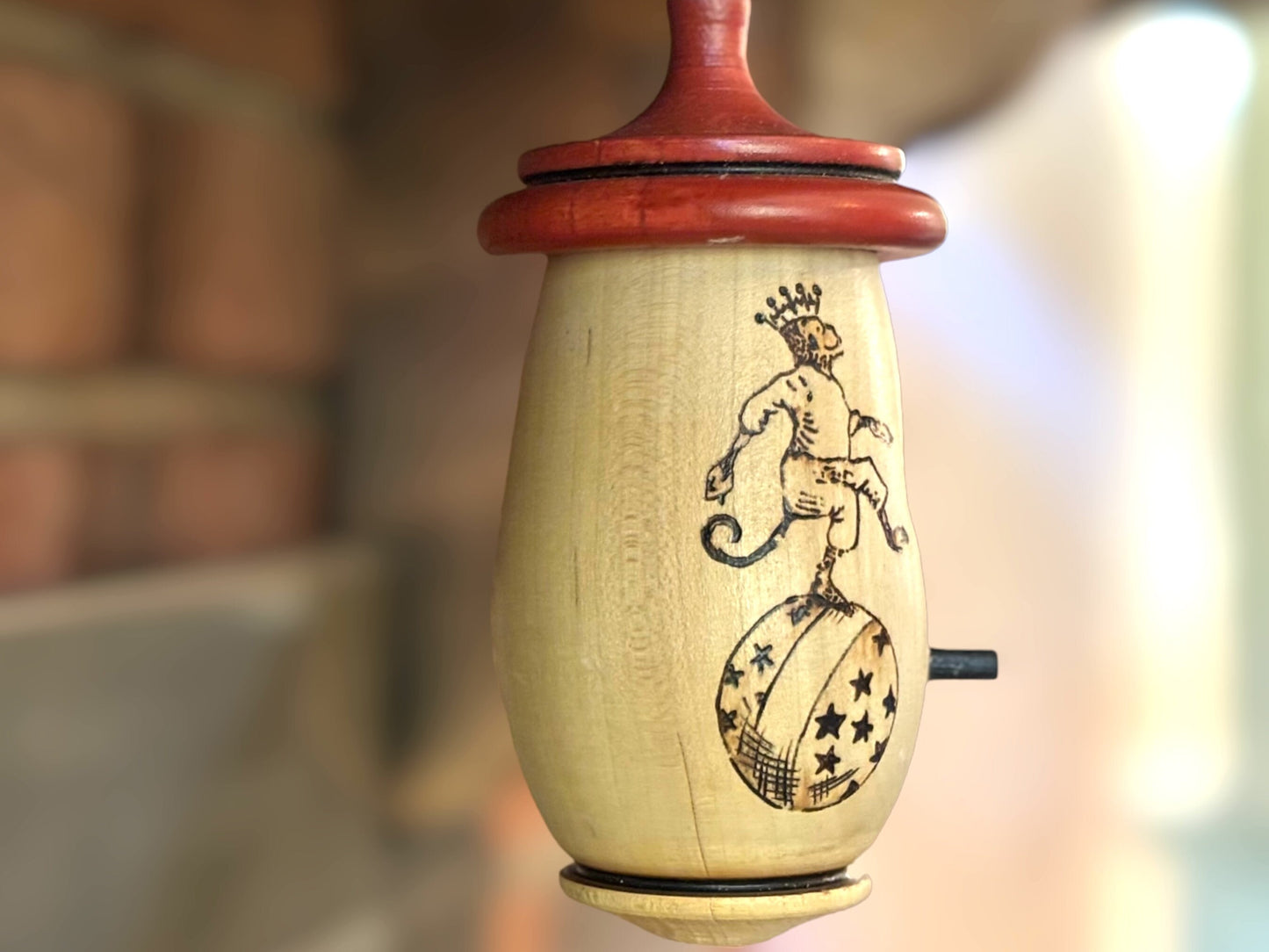 Handmade Hummingbird Bird House: Wood-Burned Circus Monkey Art