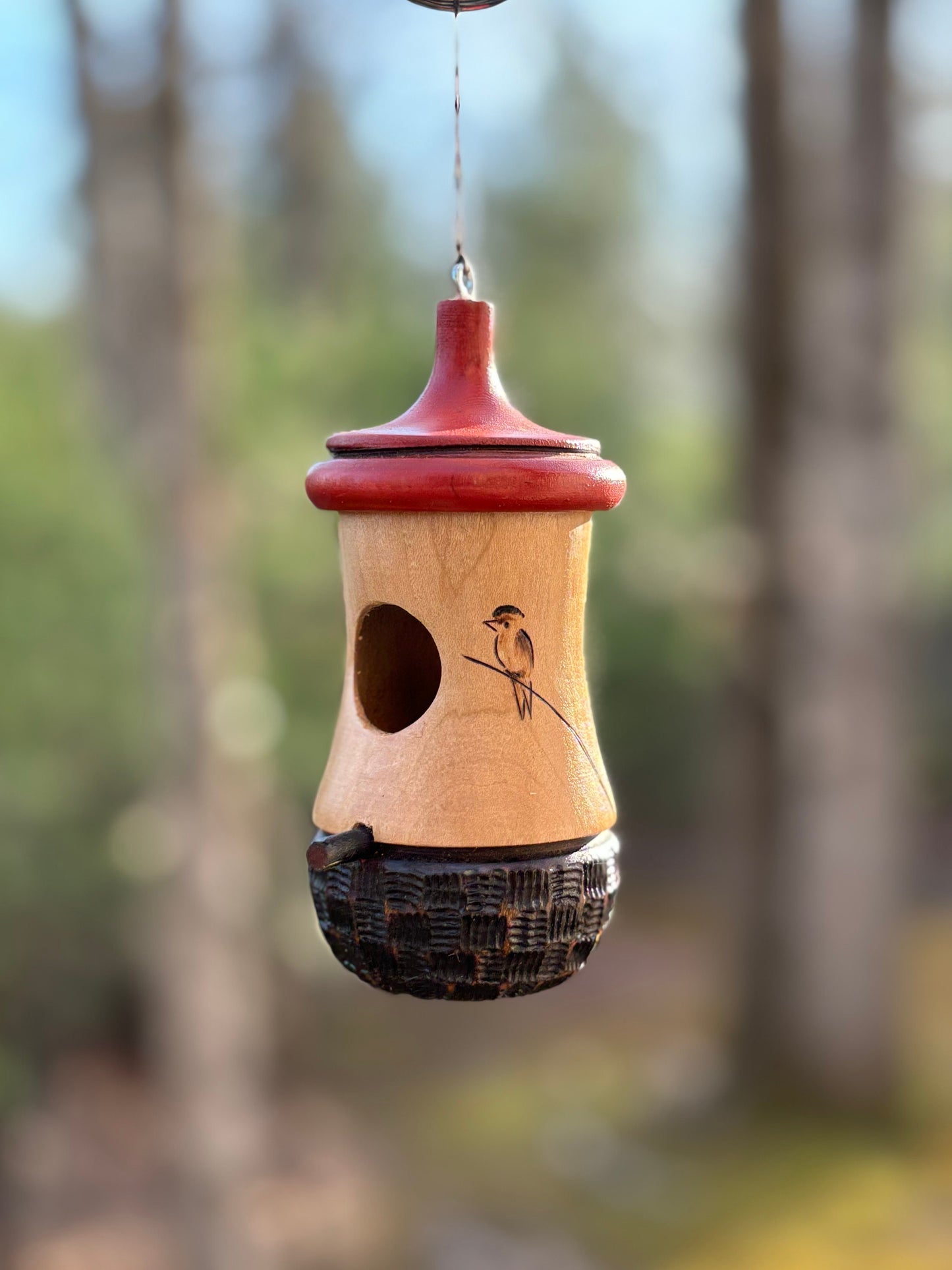 Hummingbird House, Handmade Wooden Birdhouse for Indoor/Outdoor Use, Sparrow Art, Bird Lovers Gift, Christmas Gift for Bird Lovers