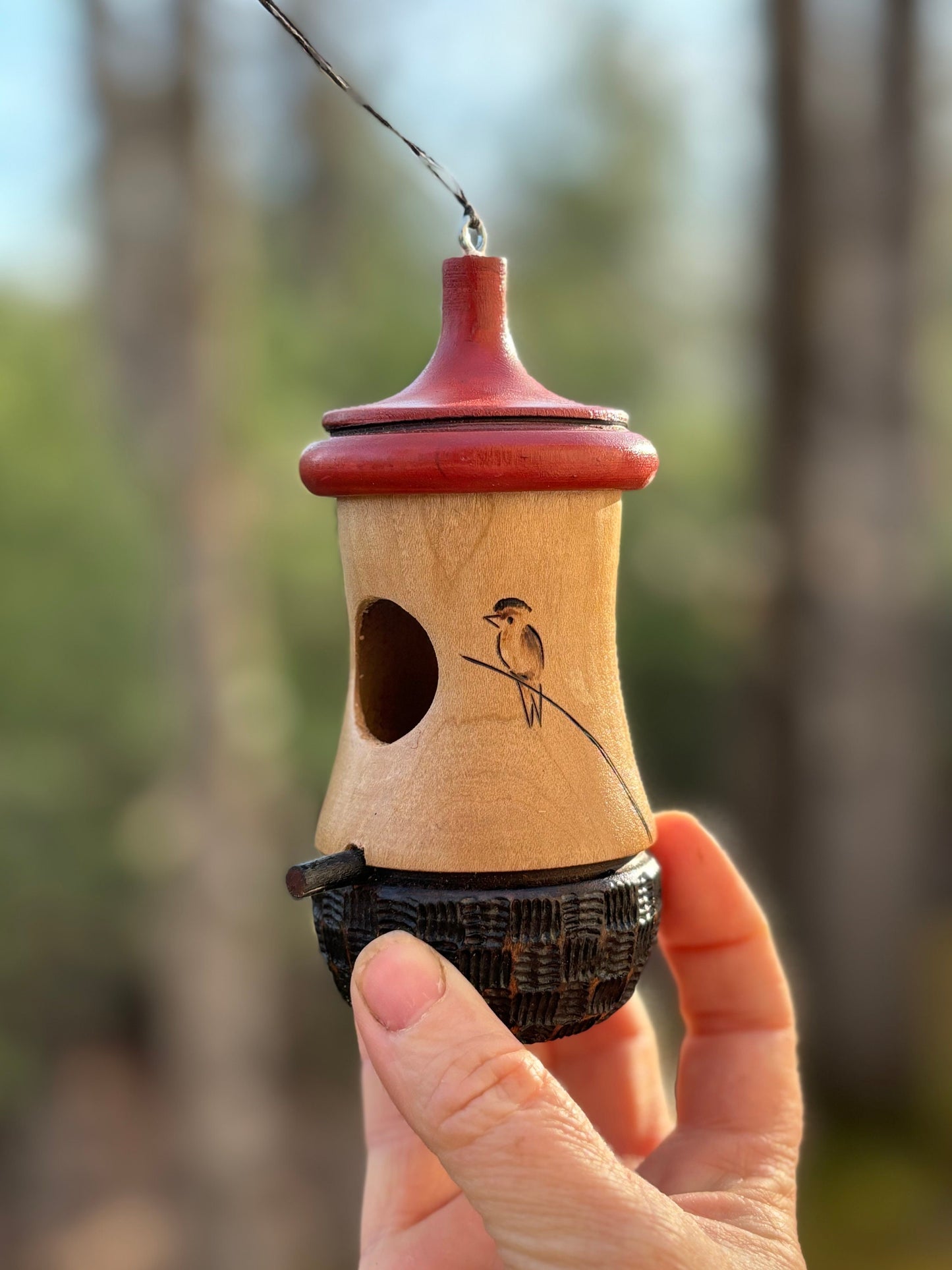 Hummingbird House, Handmade Wooden Birdhouse for Indoor/Outdoor Use, Sparrow Art, Bird Lovers Gift, Christmas Gift for Bird Lovers