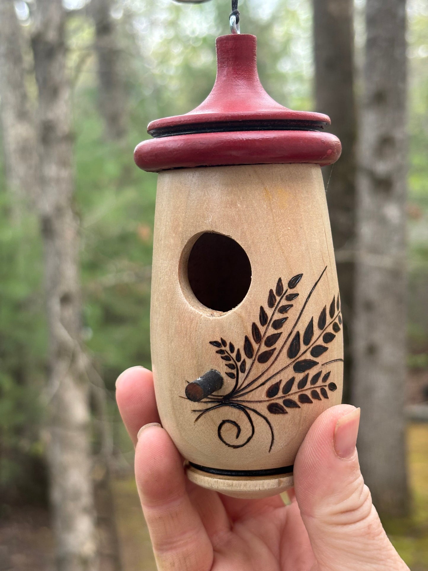 Handmade Hummingbird House, Wild Grass Design, Mothers Day Gift, Outdoor or Indoor Garden Decor