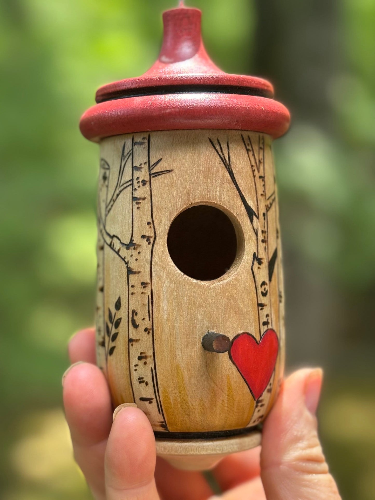 Birch Tree Design Hummingbird House/Nester for Nature Lovers. Unique and Customizable Gift