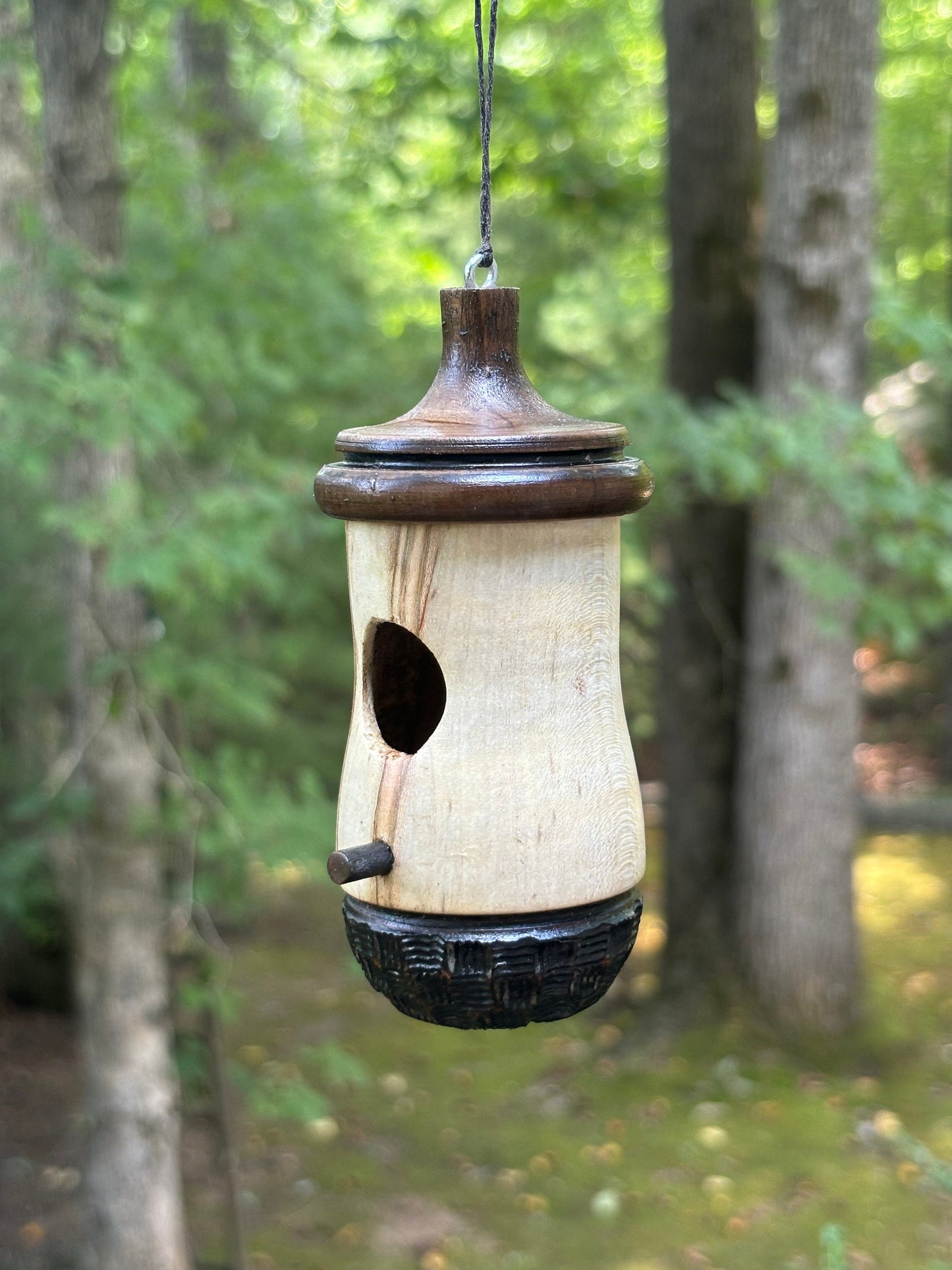 Handmade Ambrosia Maple Hummingbird House: One-of-a-Kind Bird Nester