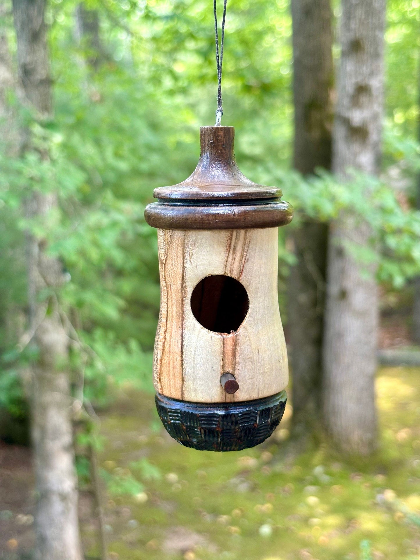 Handmade Ambrosia Maple Hummingbird House: One-of-a-Kind Bird Nester