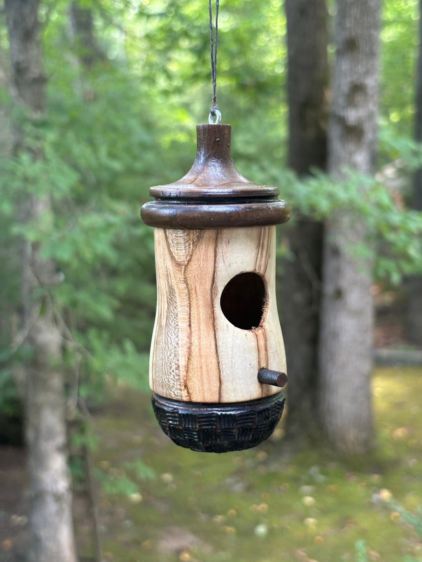 Handmade Ambrosia Maple Hummingbird House: One-of-a-Kind Bird Nester