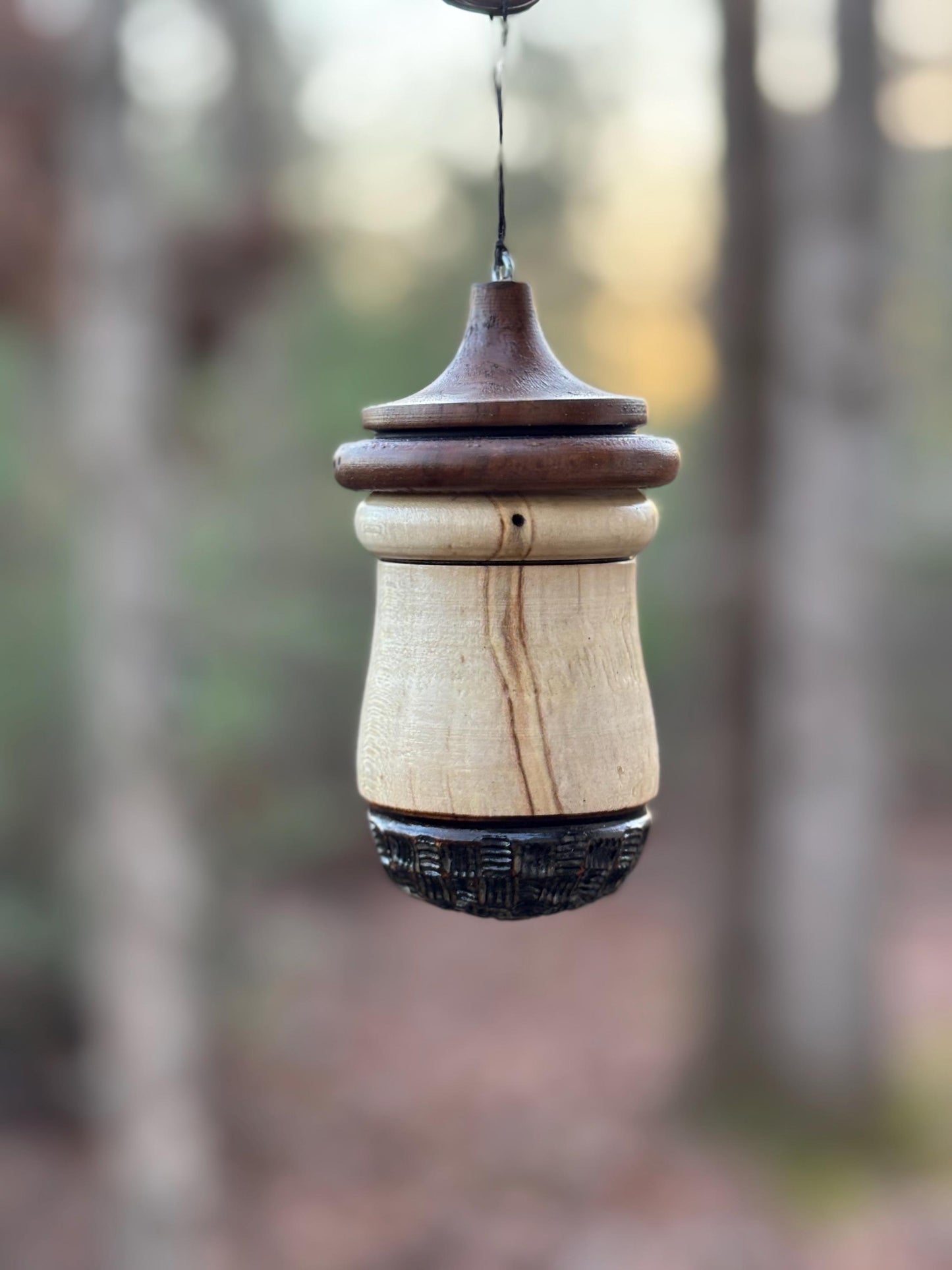One Of A Kind, Mini, Ambrosia Maple, Hummingbird House Birdhouse Natural Rustic Gift, Detailed Woodturning