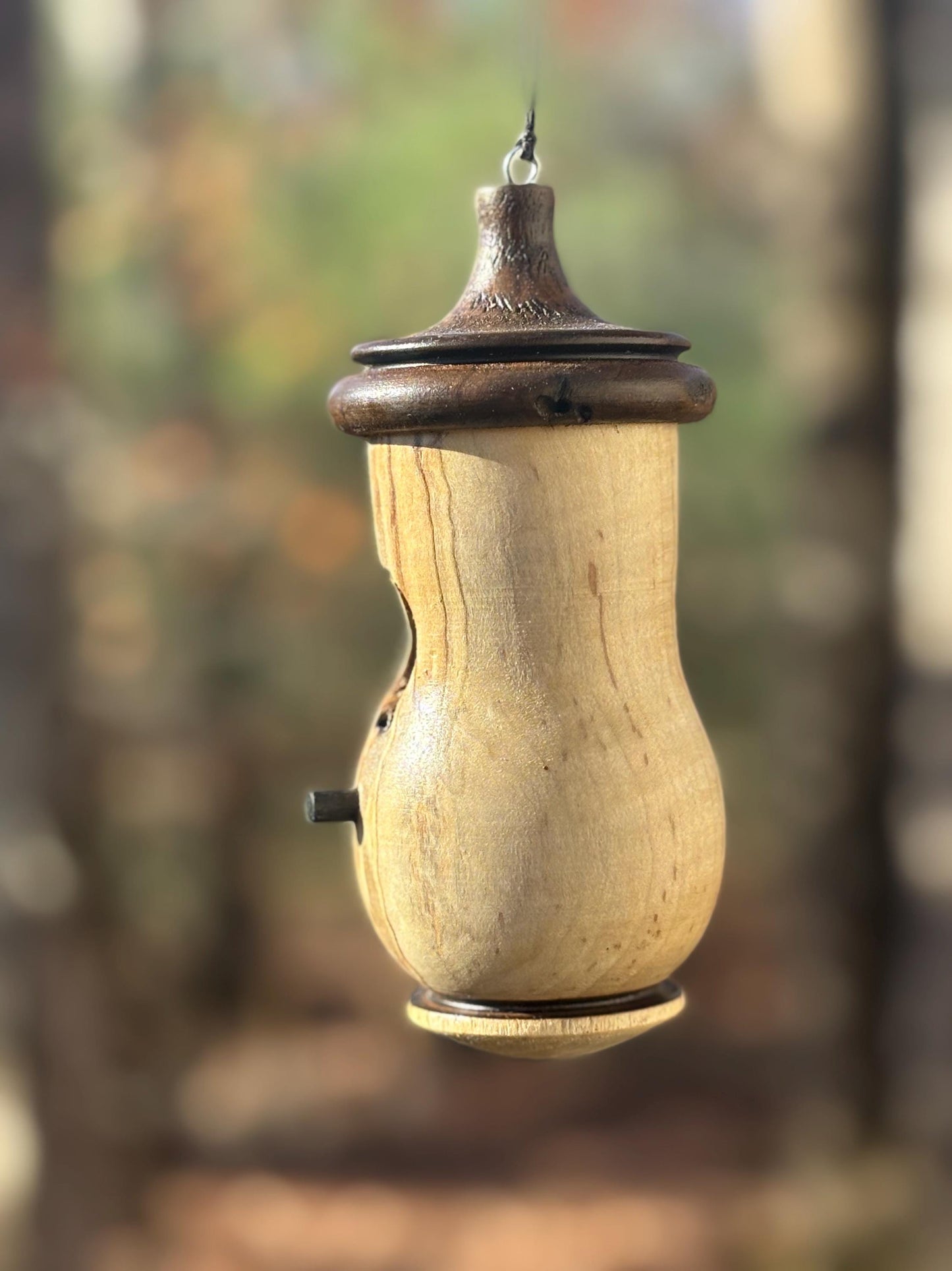 Ambrosia Maple Hummingbird Birdhouse, One of a Kind Gift for bird Lovers, Rustic Indoor/Outdoor Garden Decor
