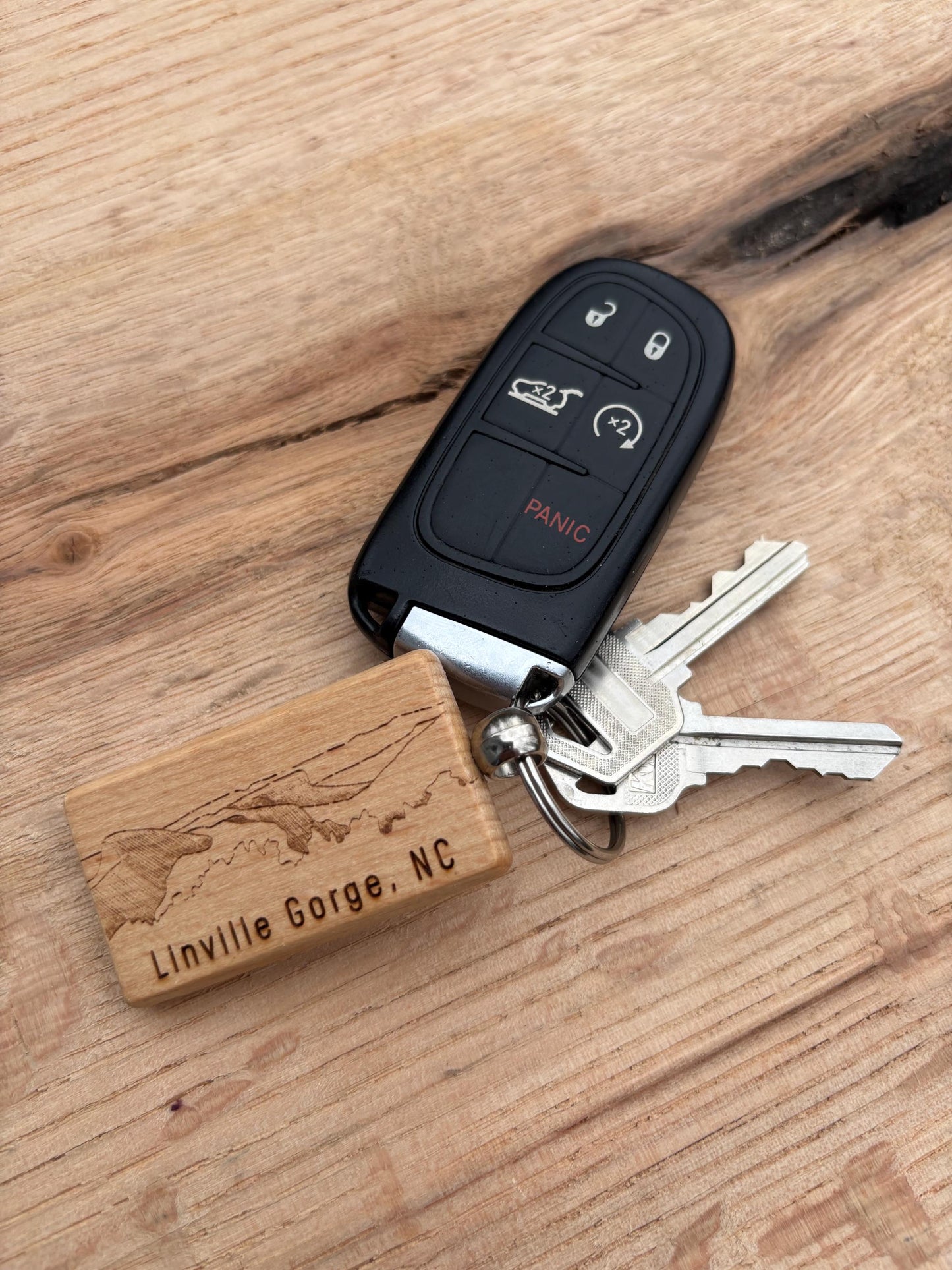 Linville Gorge, Western North Carolina wooden keychain