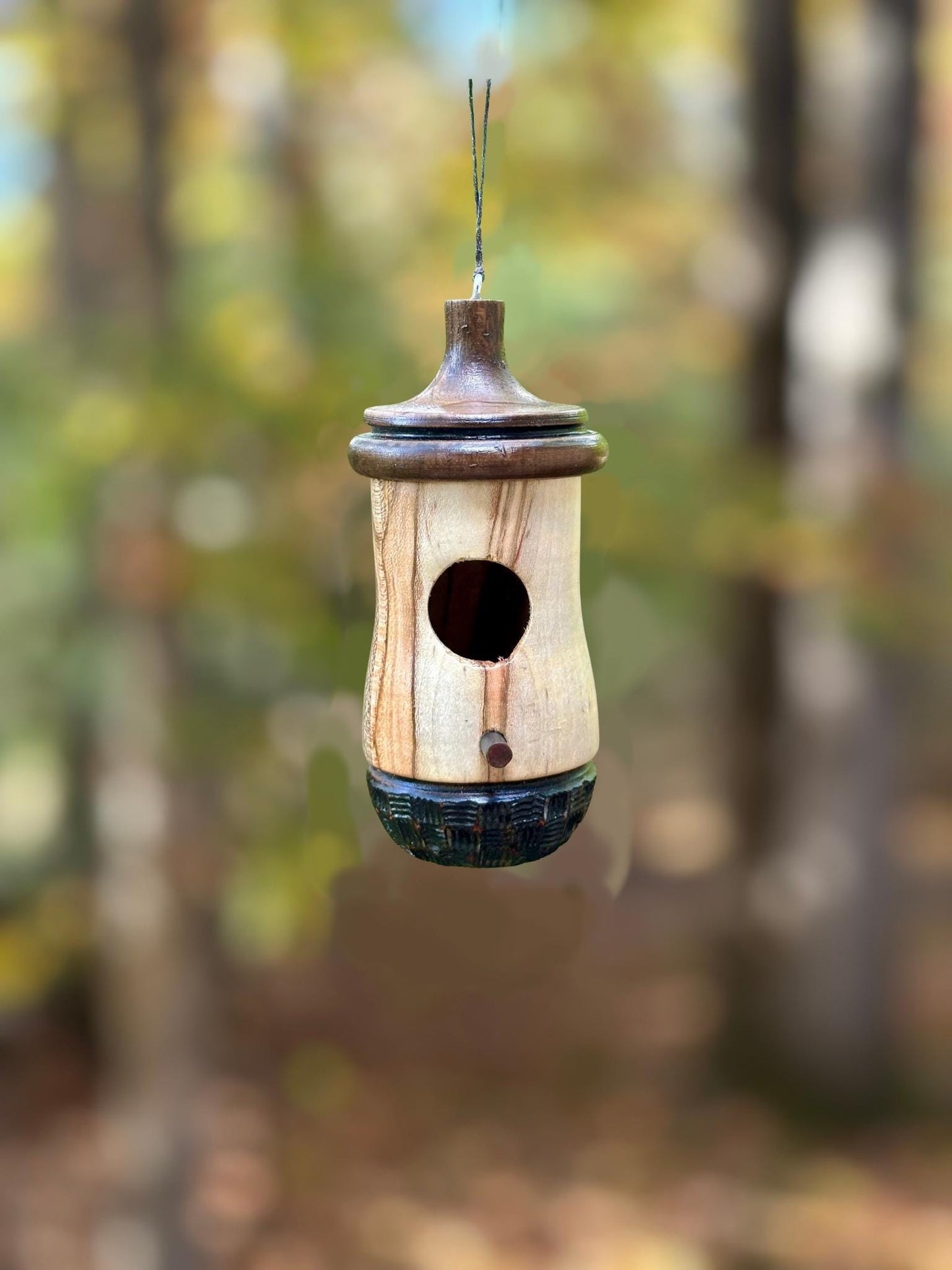 Handmade Ambrosia Maple Hummingbird House: One-of-a-Kind Bird Nester