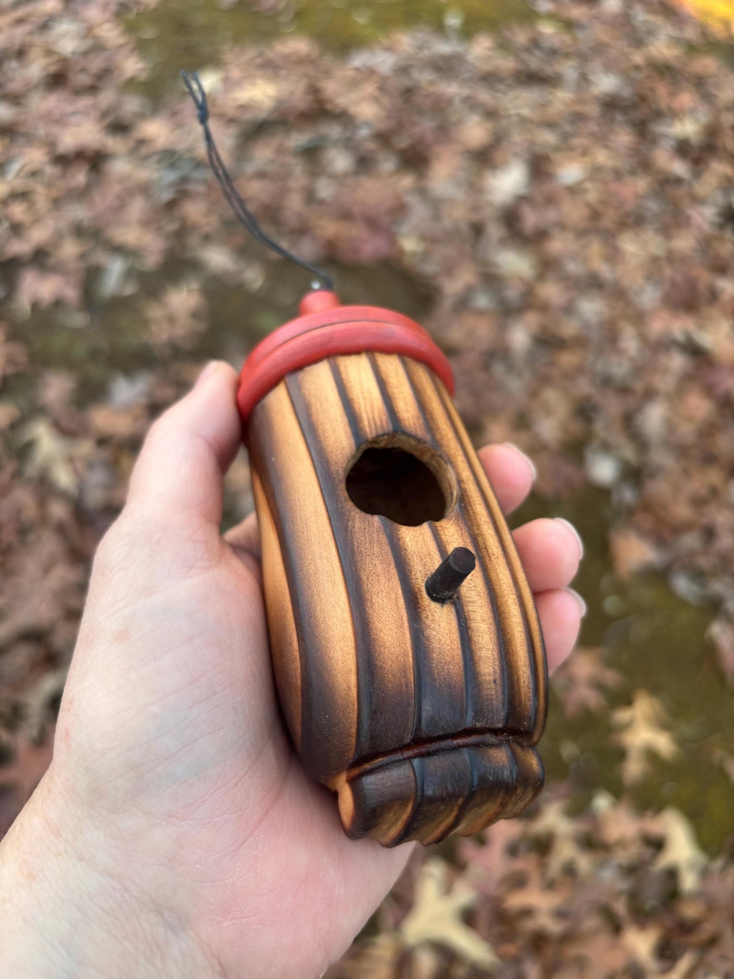 Shou Sugi Ban style Handmade Hummingbird Birdhouse for Indoor or Outdoor Use, Garden Art