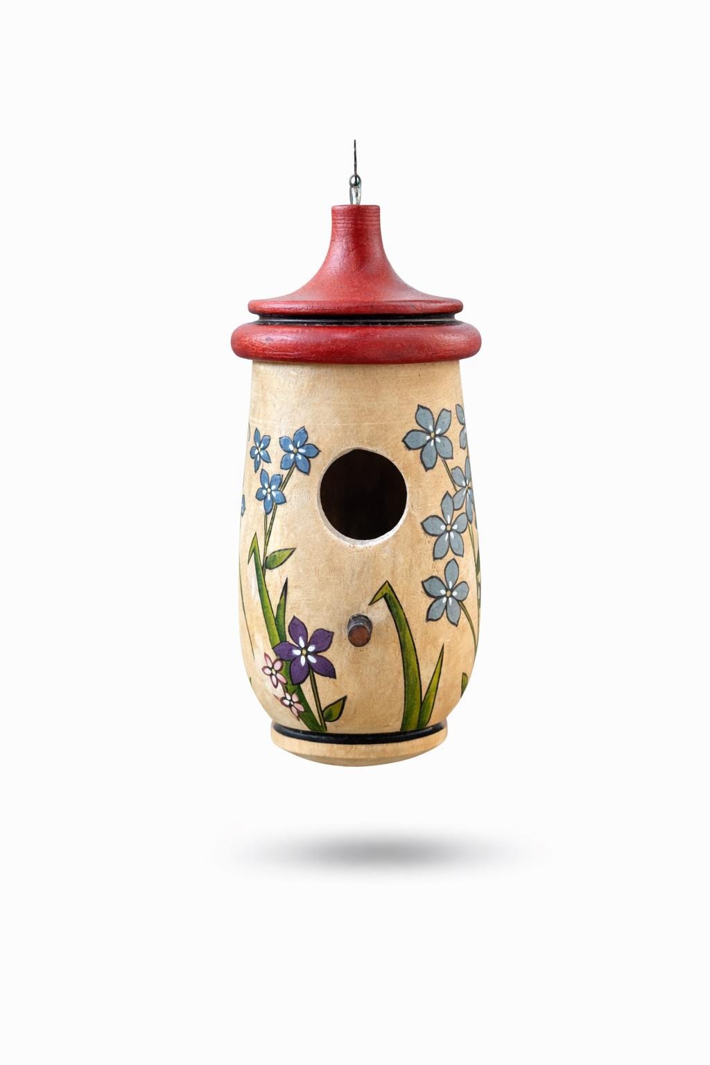Handmade Hummingbird House, Forget Me Not, Personalizable Custom Artisan Gift for Bird Lovers, Bereavement, In Memory, Alaska State Flower