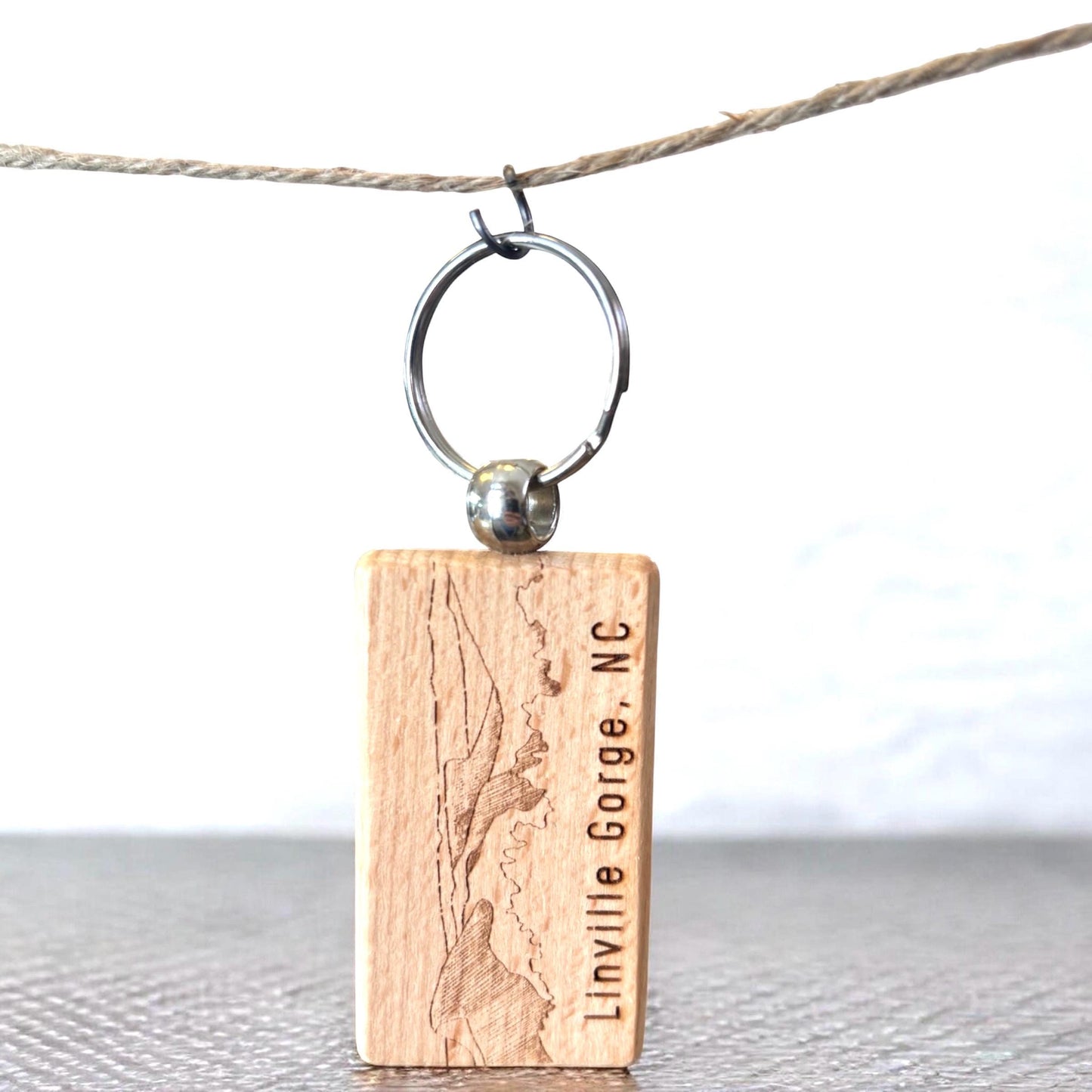 Linville Gorge, Western North Carolina wooden keychain