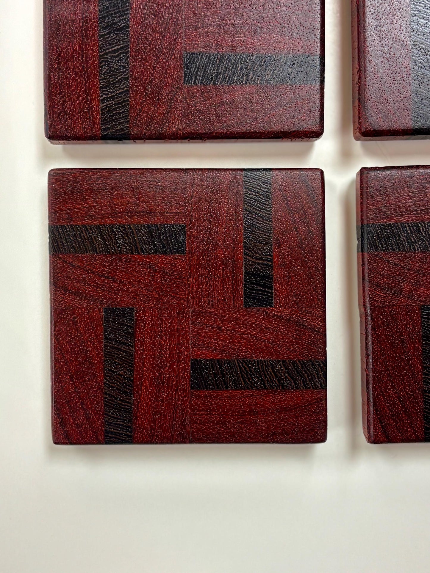 Exotic Wood Drink Coasters, Set of 4, Housewarming Gift, Barware