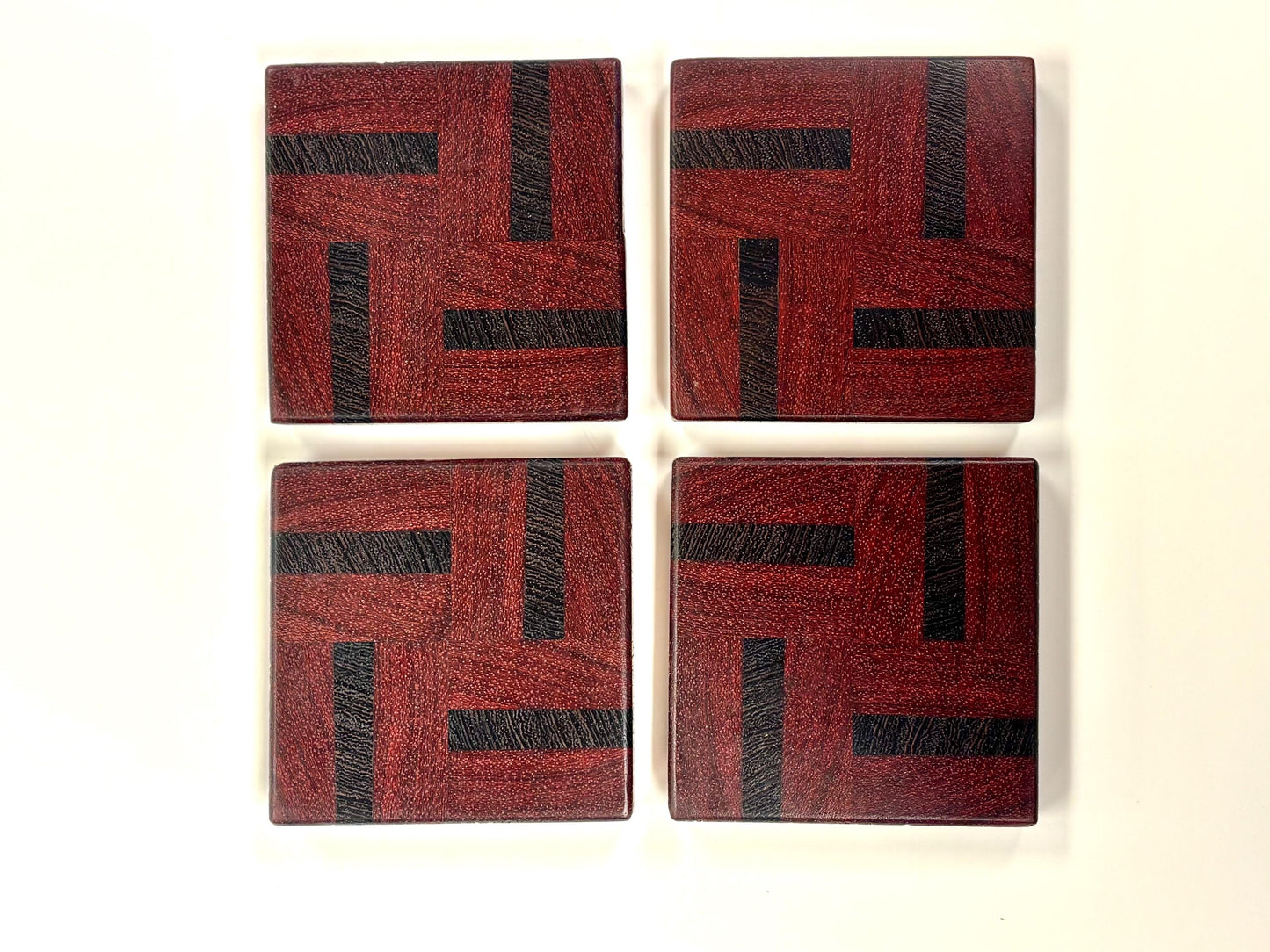 Exotic Wood Drink Coasters, Set of 4, Housewarming Gift, Barware