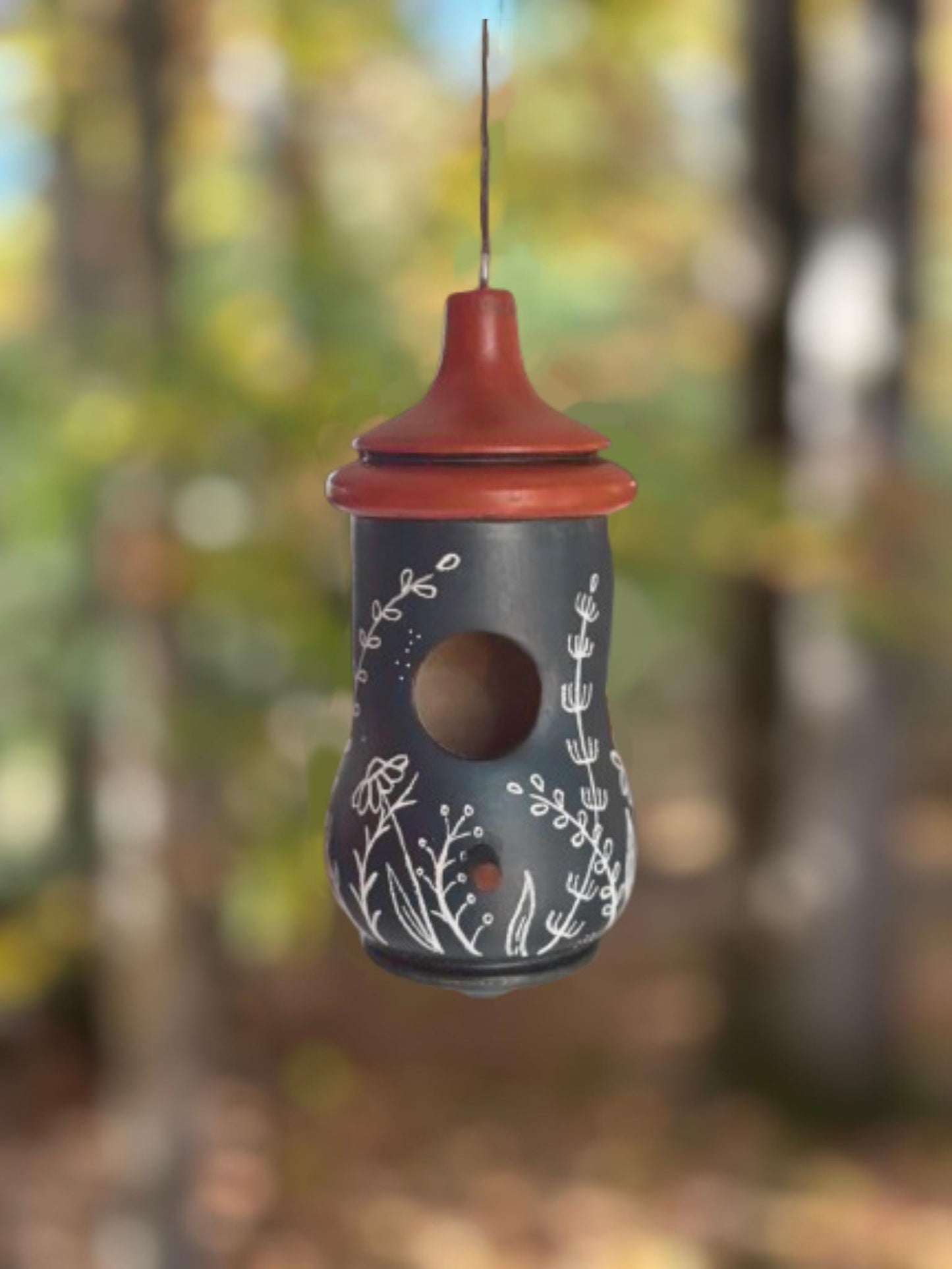 Birdhouse for Hummingbirds, Handmade Wood Art, Indoor or Outdoor Garden Decor