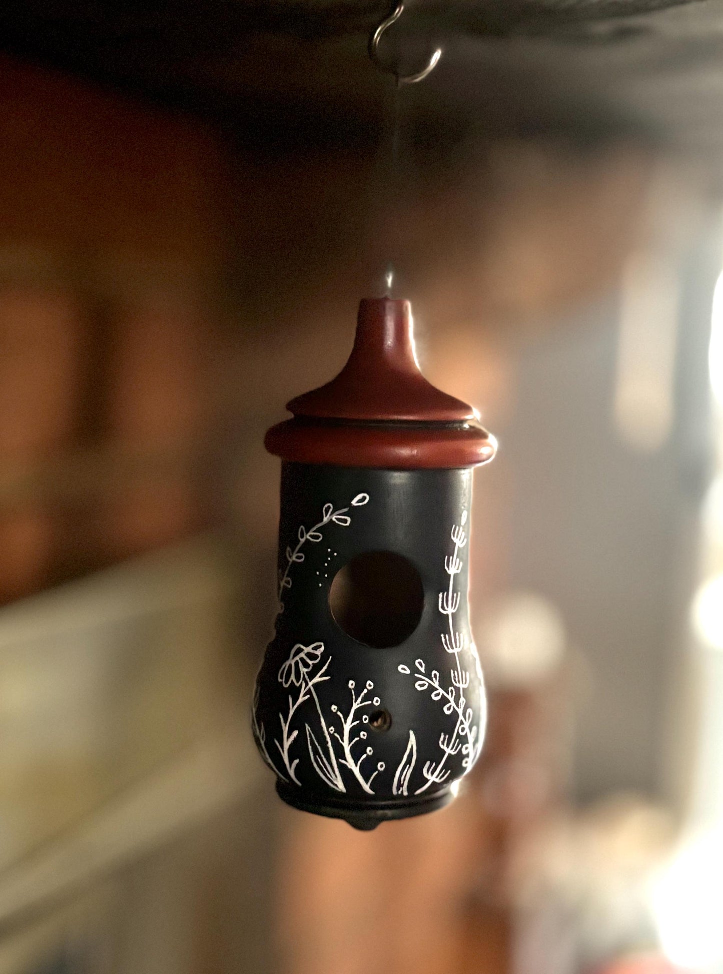 Birdhouse for Hummingbirds, Handmade Wood Art, Indoor or Outdoor Garden Decor