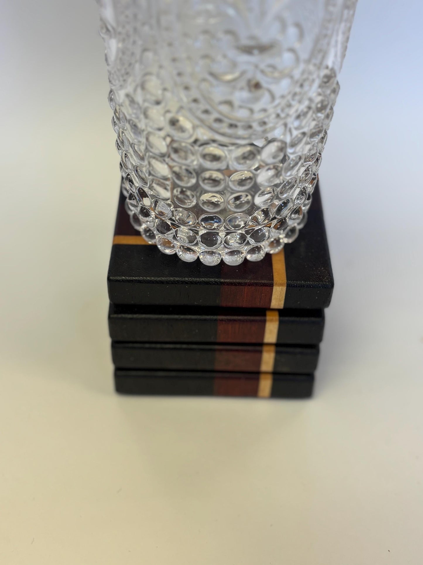 Barware Drink Coasters, Exotic Wood, Set of 4, Mancave Gift