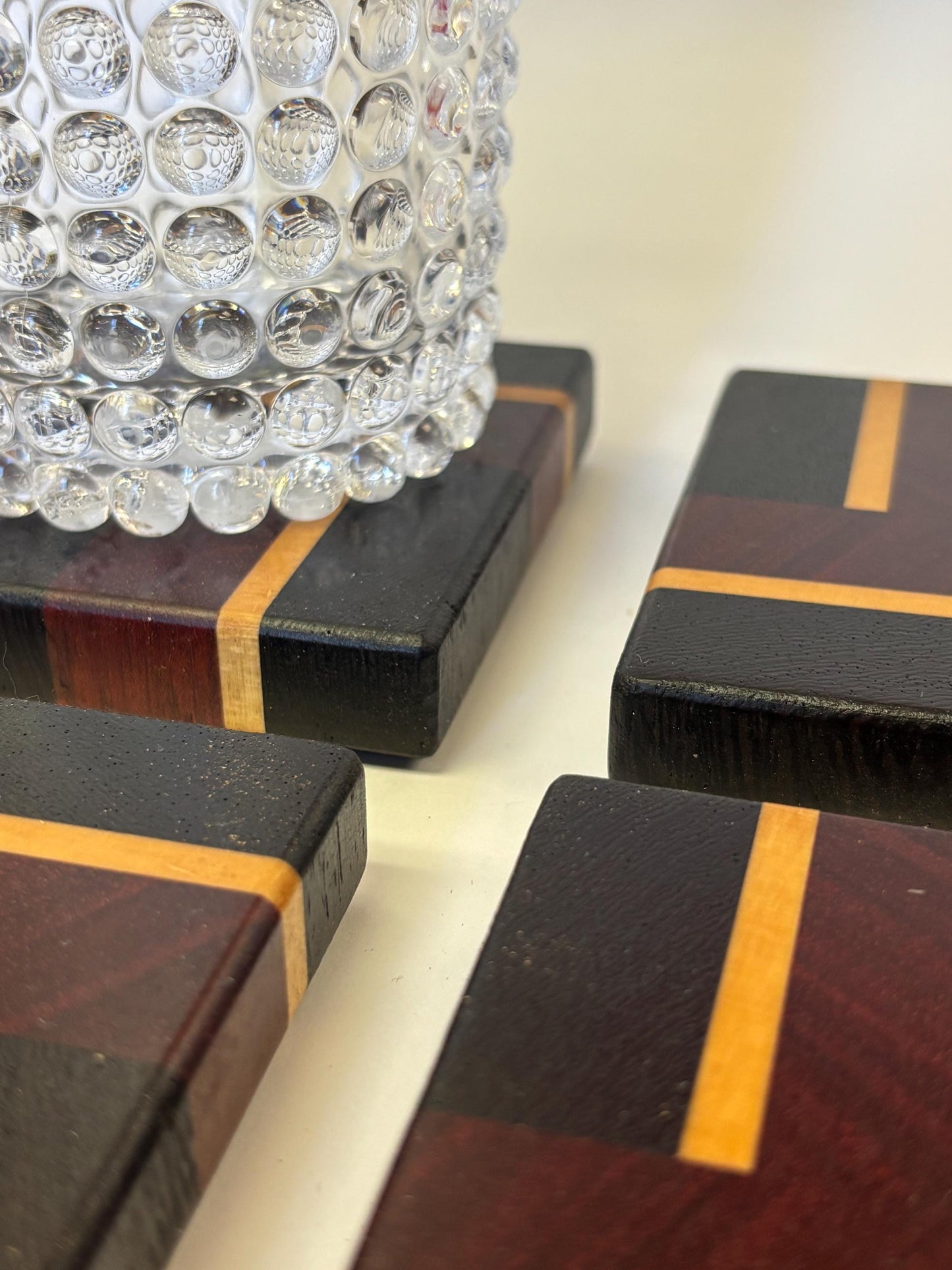 Barware Drink Coasters, Exotic Wood, Set of 4, Mancave Gift