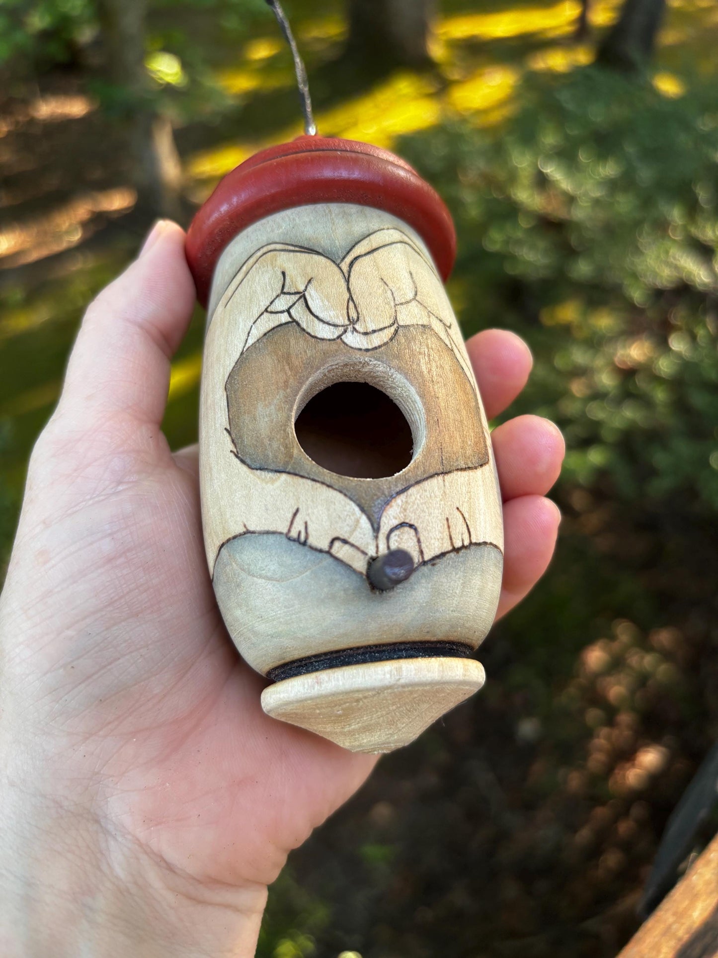 Hummingbird Birdhouse, Heart Hands, Handmade Garden Art, Gift for Swifties and Bird Lovers, Valentines For Someone who has Everything