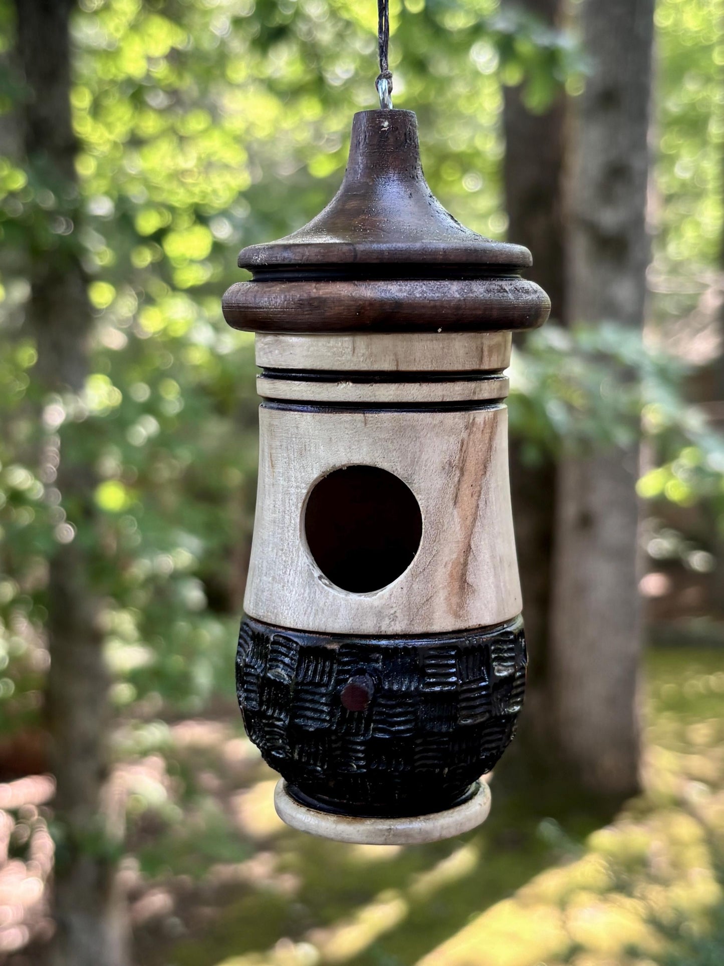 Ambrosia Maple Hummingbird Birdhouse, Rustic Garden Indoor Outdoor Decor, Gift for Bird Lovers Christmas, Masculine OOAK