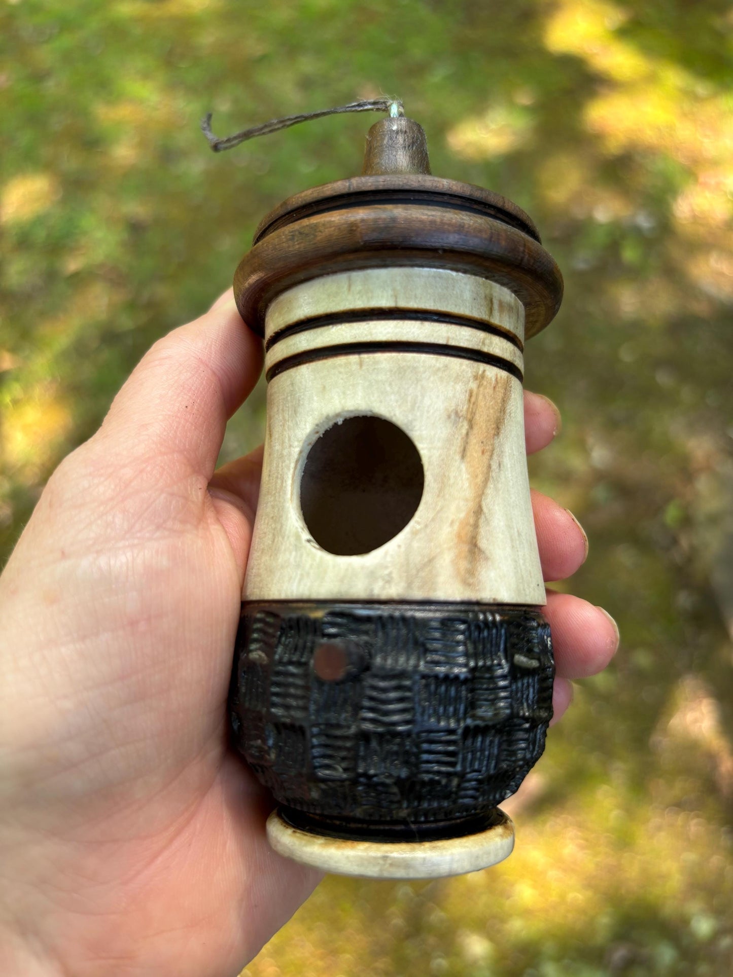 Ambrosia Maple Hummingbird Birdhouse, Rustic Garden Indoor Outdoor Decor, Gift for Bird Lovers Christmas, Masculine OOAK