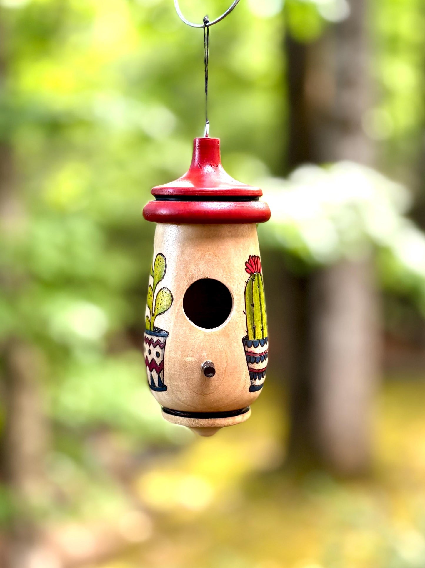 Hummingbird House, Handmade Wooden Birdhouse for Indoor/Outdoor Use, Succulent Art, Bird Lovers Gift, Christmas Gift for Plant Lovers