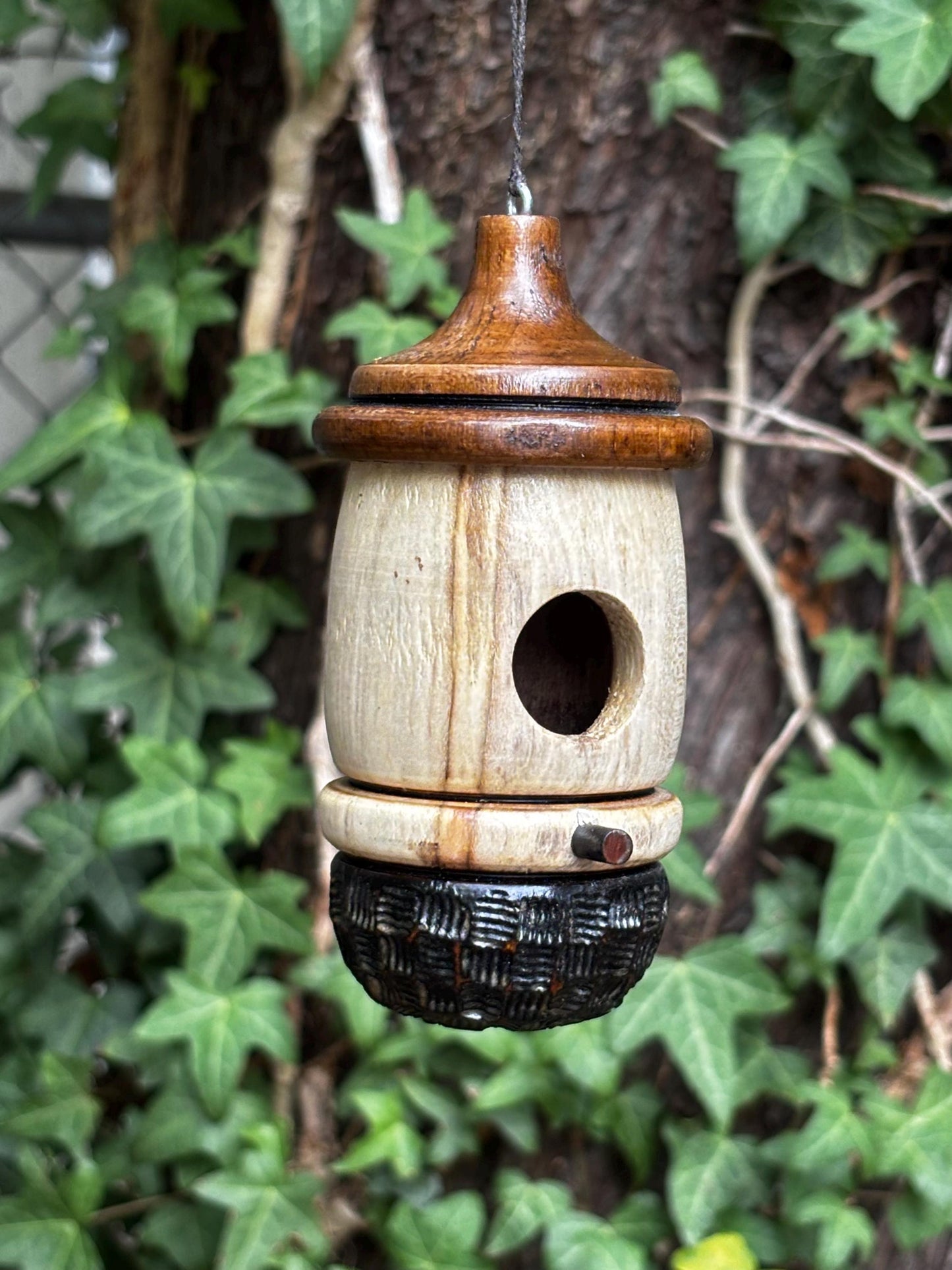Hummingbird Birdhouse, Handmade Natural Ambrosia Maple One of a Kind