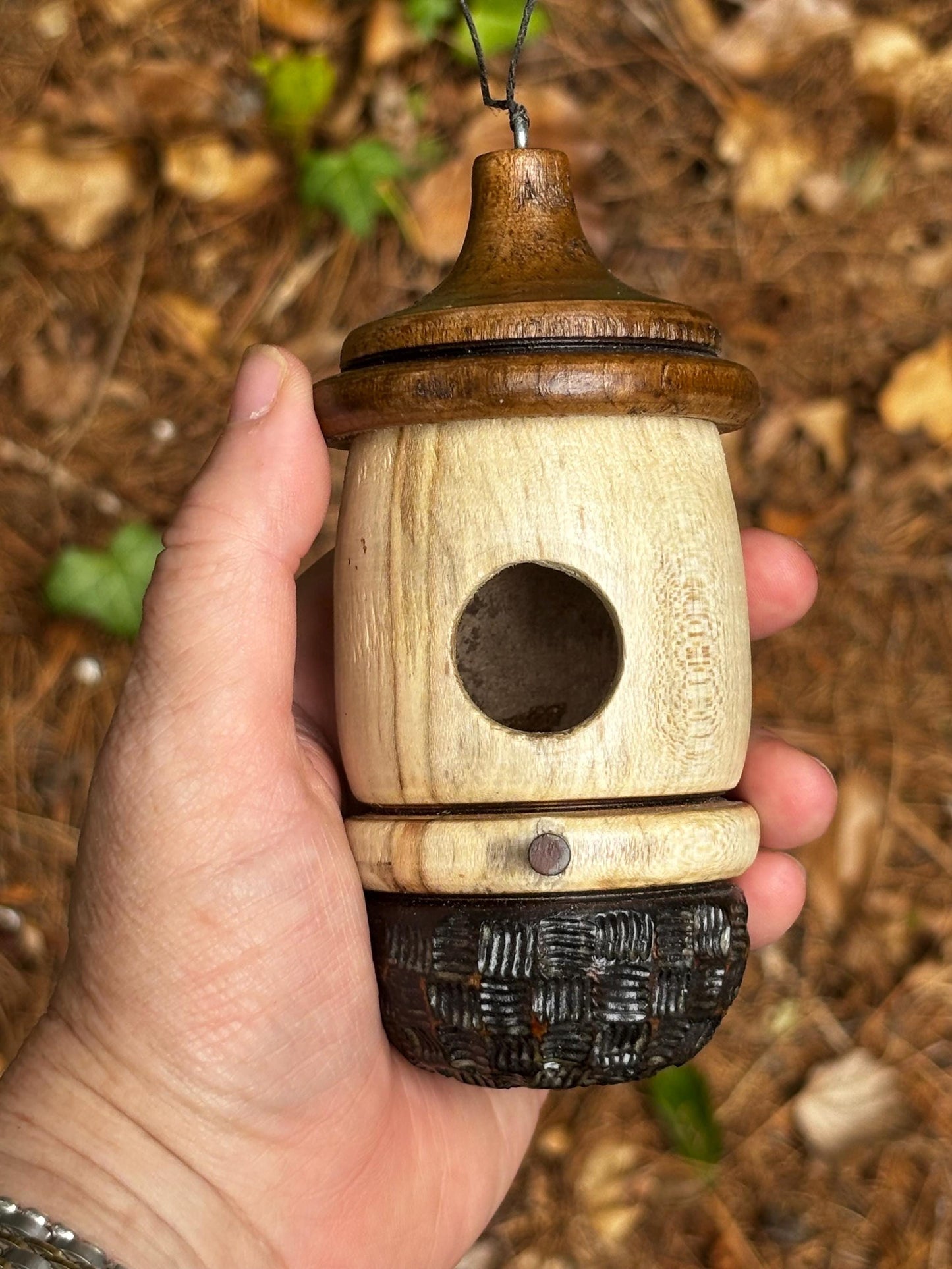 Hummingbird Birdhouse, Handmade Natural Ambrosia Maple One of a Kind