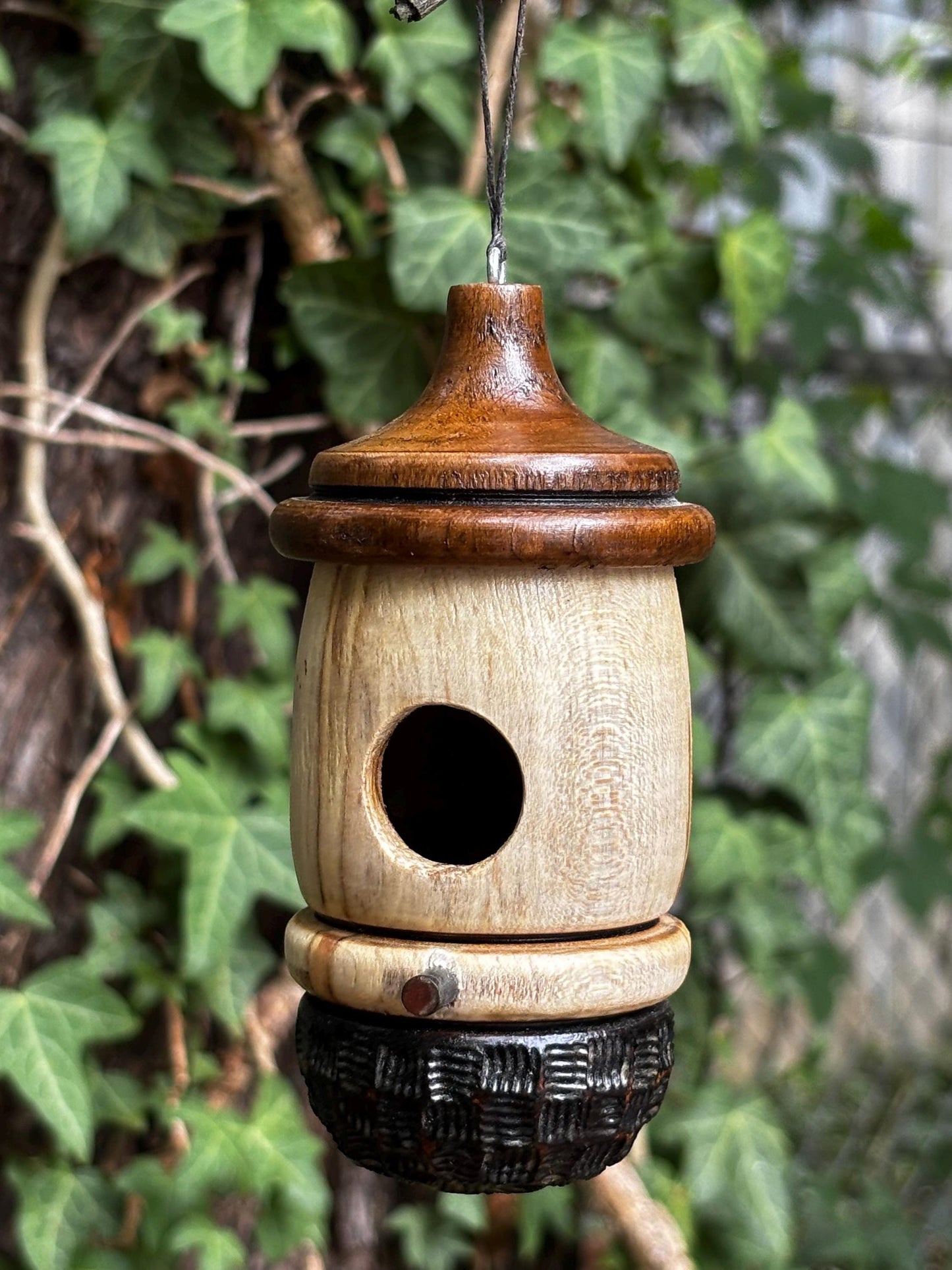 Hummingbird Birdhouse, Handmade Natural Ambrosia Maple One of a Kind