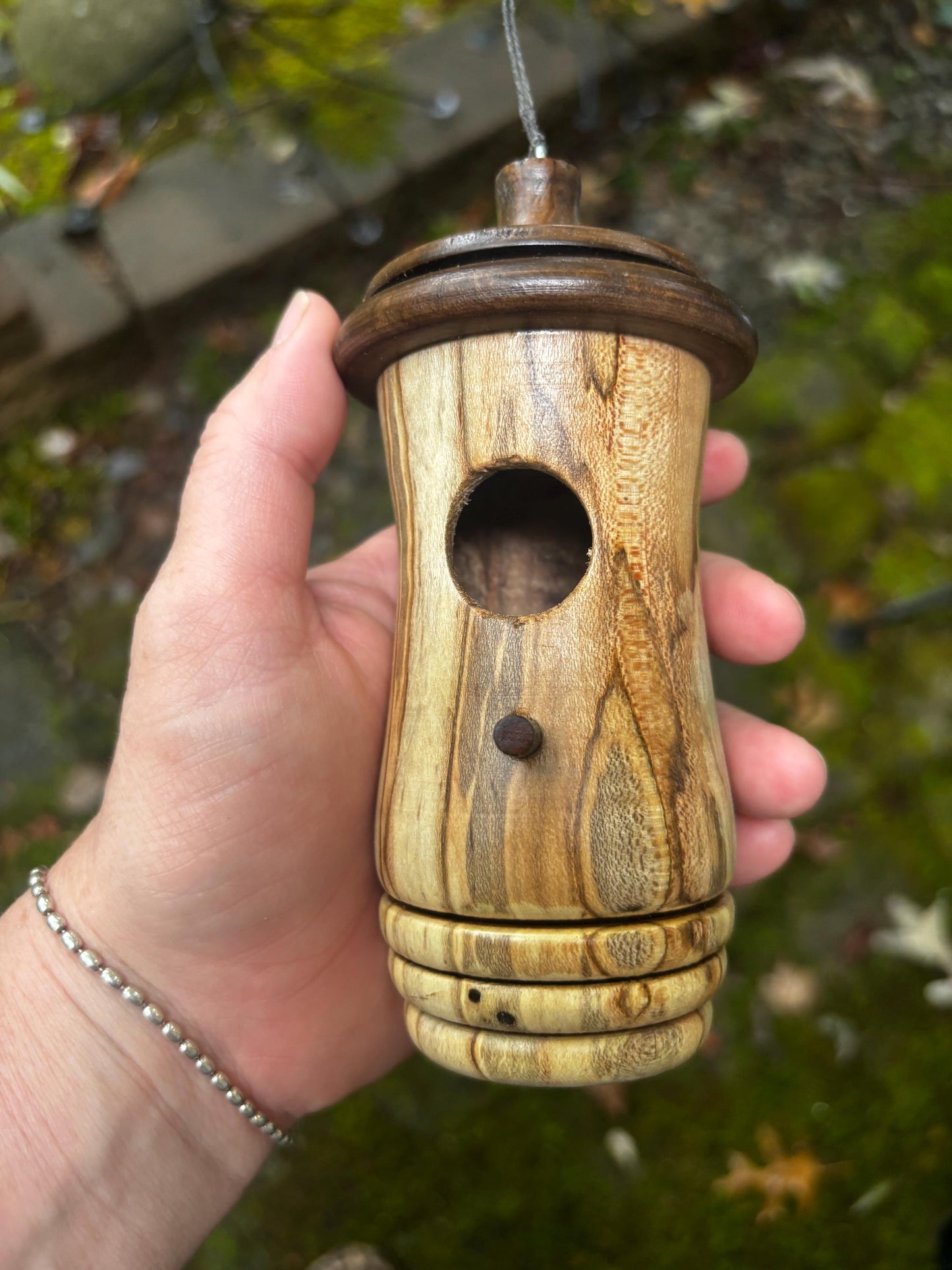 Hummingbird House, Handmade Wooden Birdhouse, Small Ornamental Garden