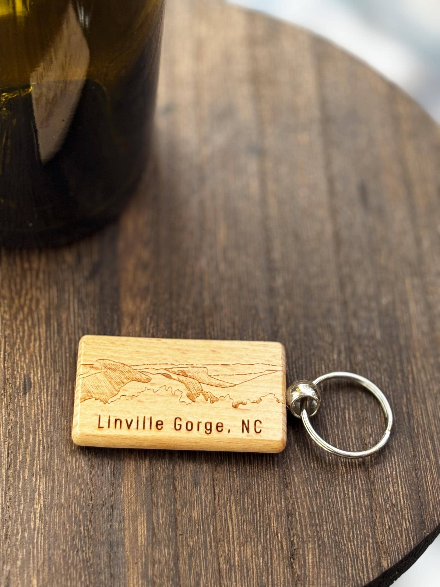 Linville Gorge, Western North Carolina wooden keychain
