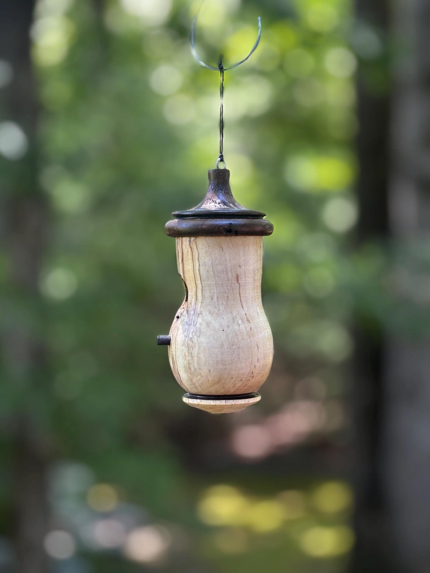Ambrosia Maple Hummingbird Birdhouse, One of a Kind Gift for bird Lovers, Rustic Indoor/Outdoor Garden Decor