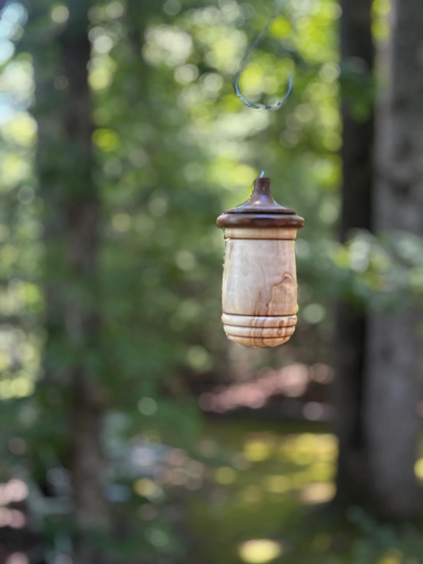 Ambrosia Maple Handmade Hummingbird Birdhouse, One of a Kind Gift for bird Lovers, Rustic Indoor/Outdoor Garden Decor
