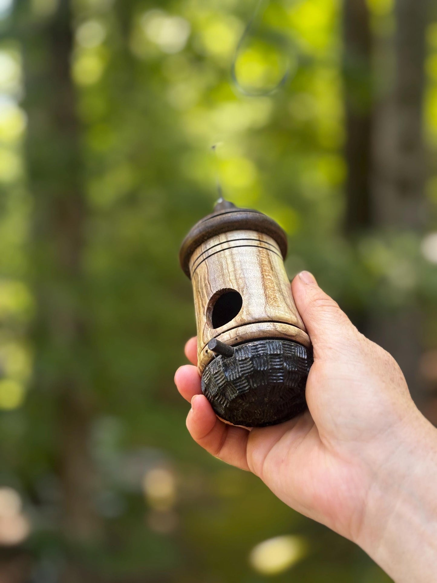 Handmade Ambrosia Maple Hummingbird Bird House: One-of-a-Kind Bird Nester