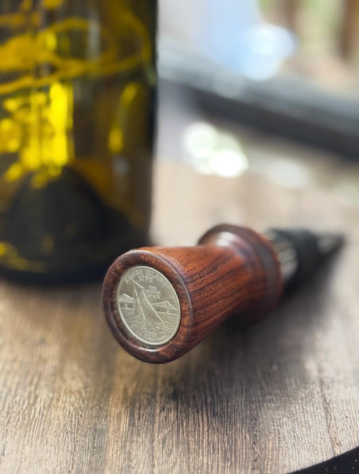 Rhode Island State Quarter Bottle Stoppers, Wine, Hostess, Wedding, Housewarming Gift